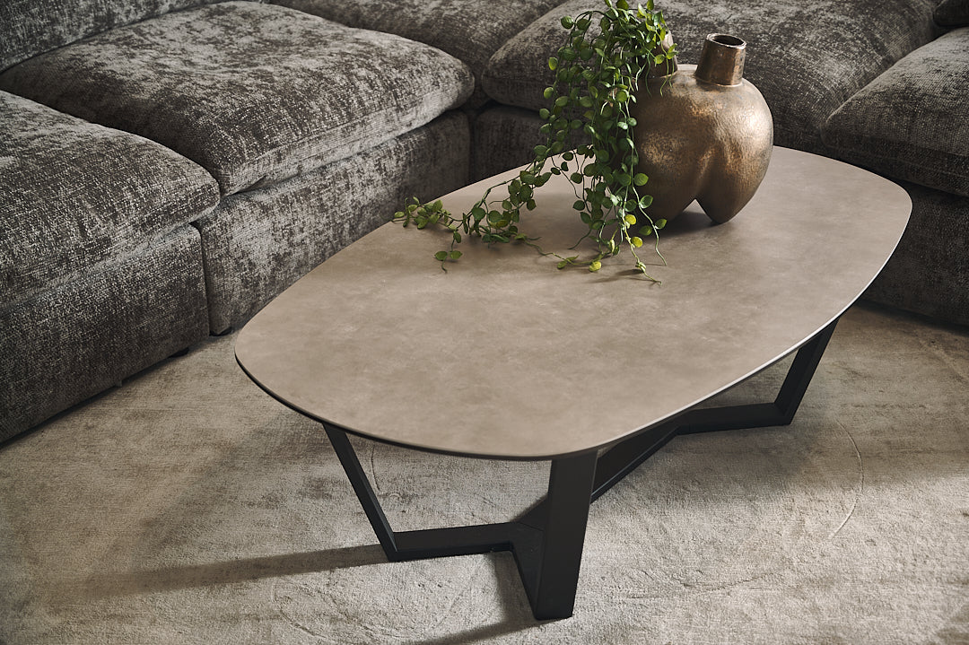 Stolik kawowy BRAGA spiek kwarcowy – metal, Nordic Line