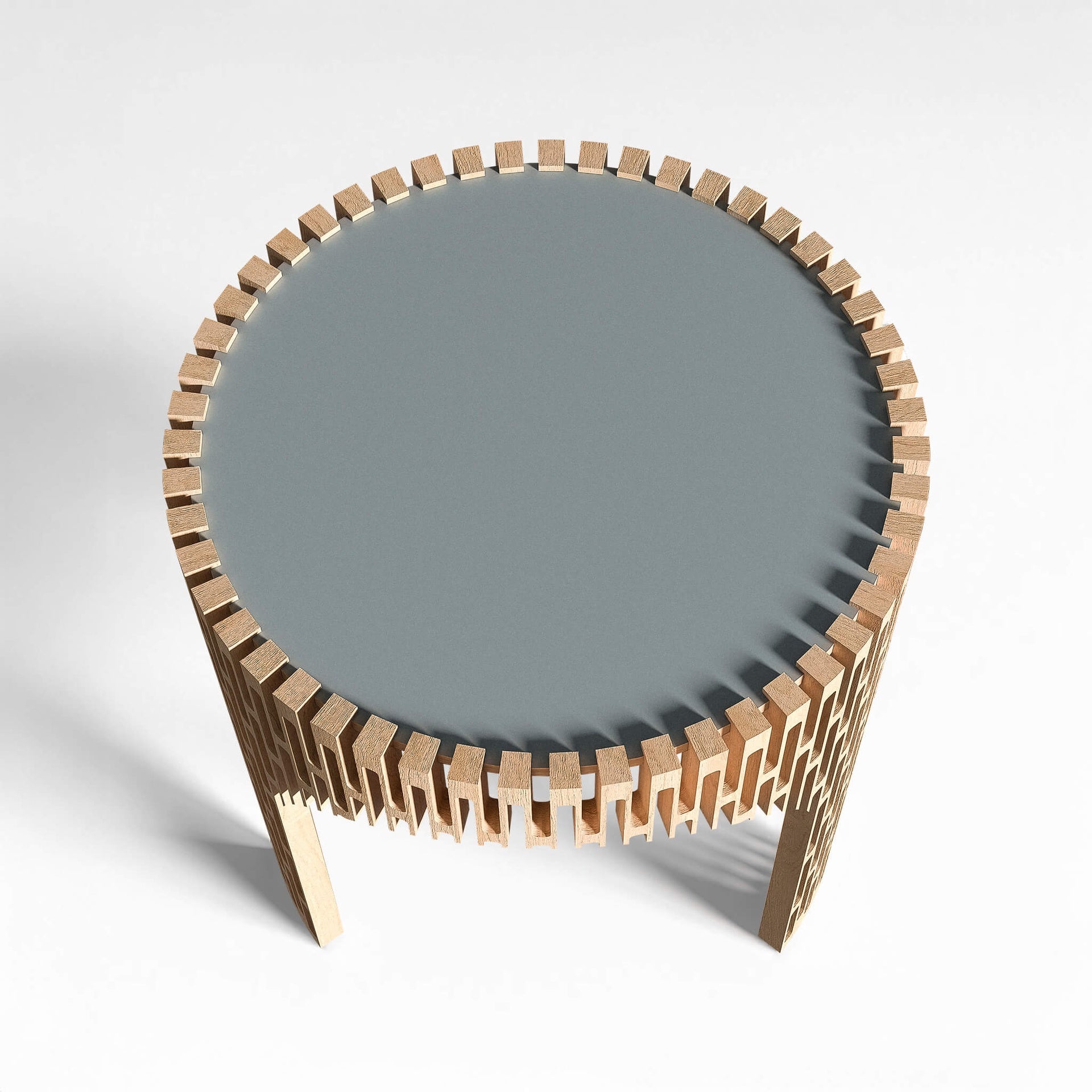 Bijzettafel PETIT COLISÉE van licht eikenhout