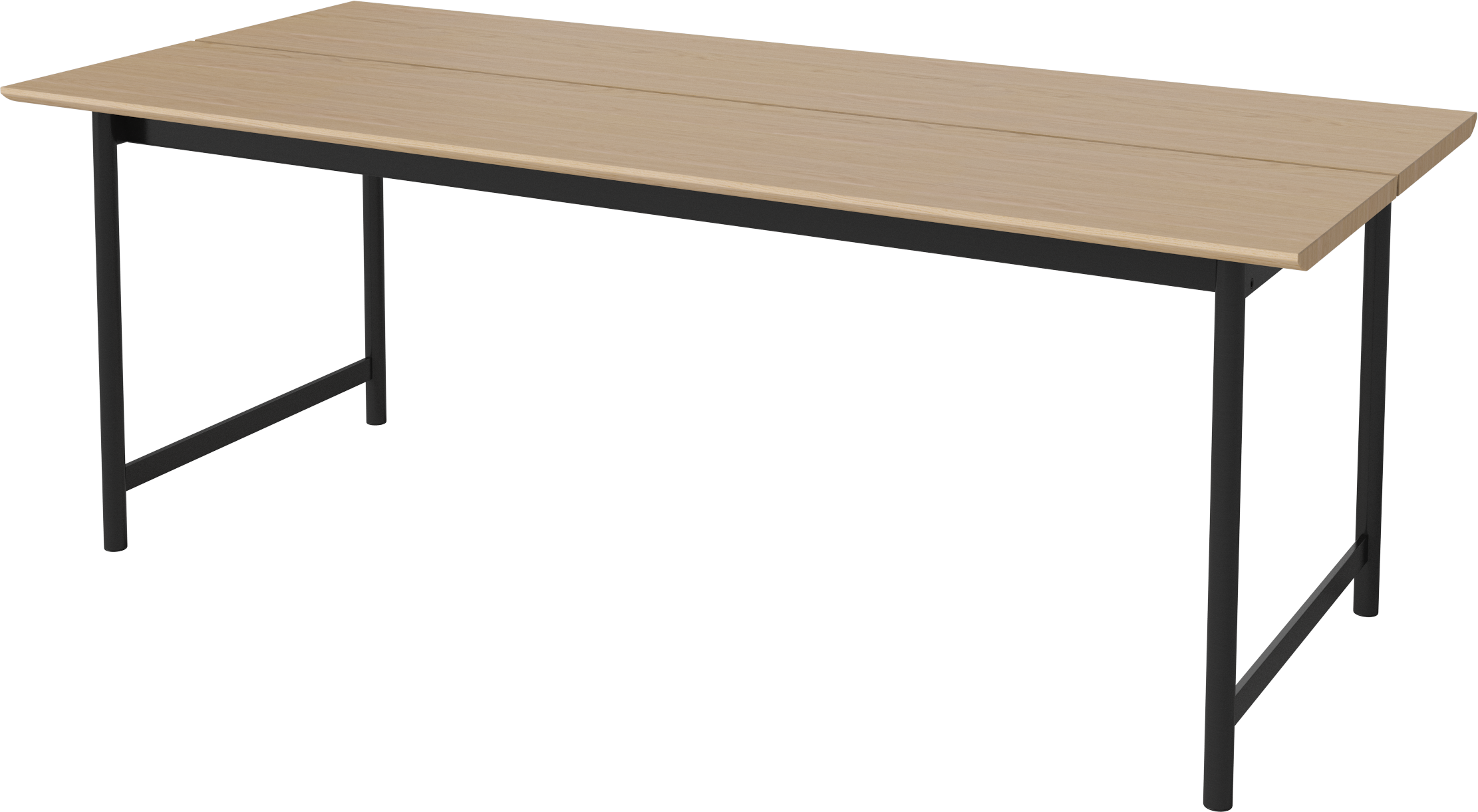 Tafel TRACK gebleekt eikenhout met zwarte basis