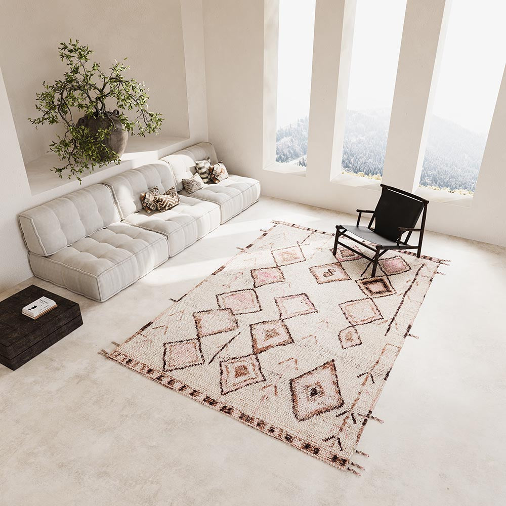 TAPijt TRIBE beige met roze