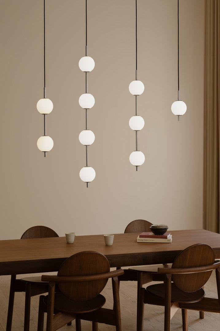 Hanglamp AUDREY wit met zilveren inzet