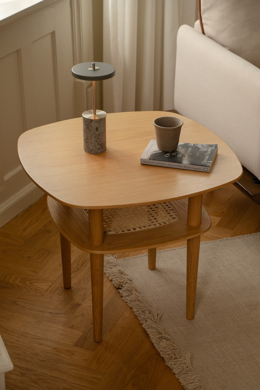 Tischlampe ASTERIA MOVE MINI grauer Marmor mit goldener Einlage