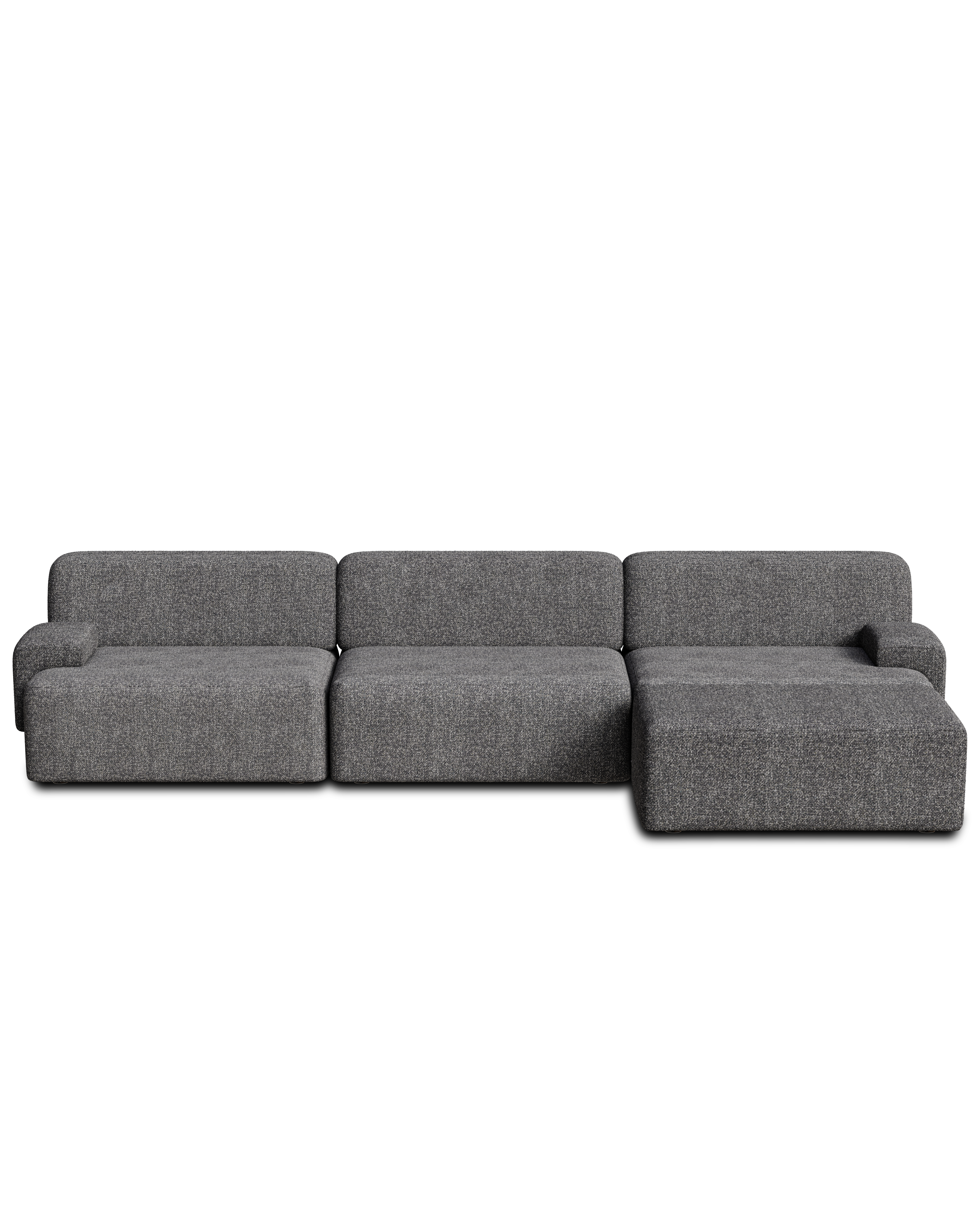 Modulares 3-Sitzer-Sofa UMI in Steingrau