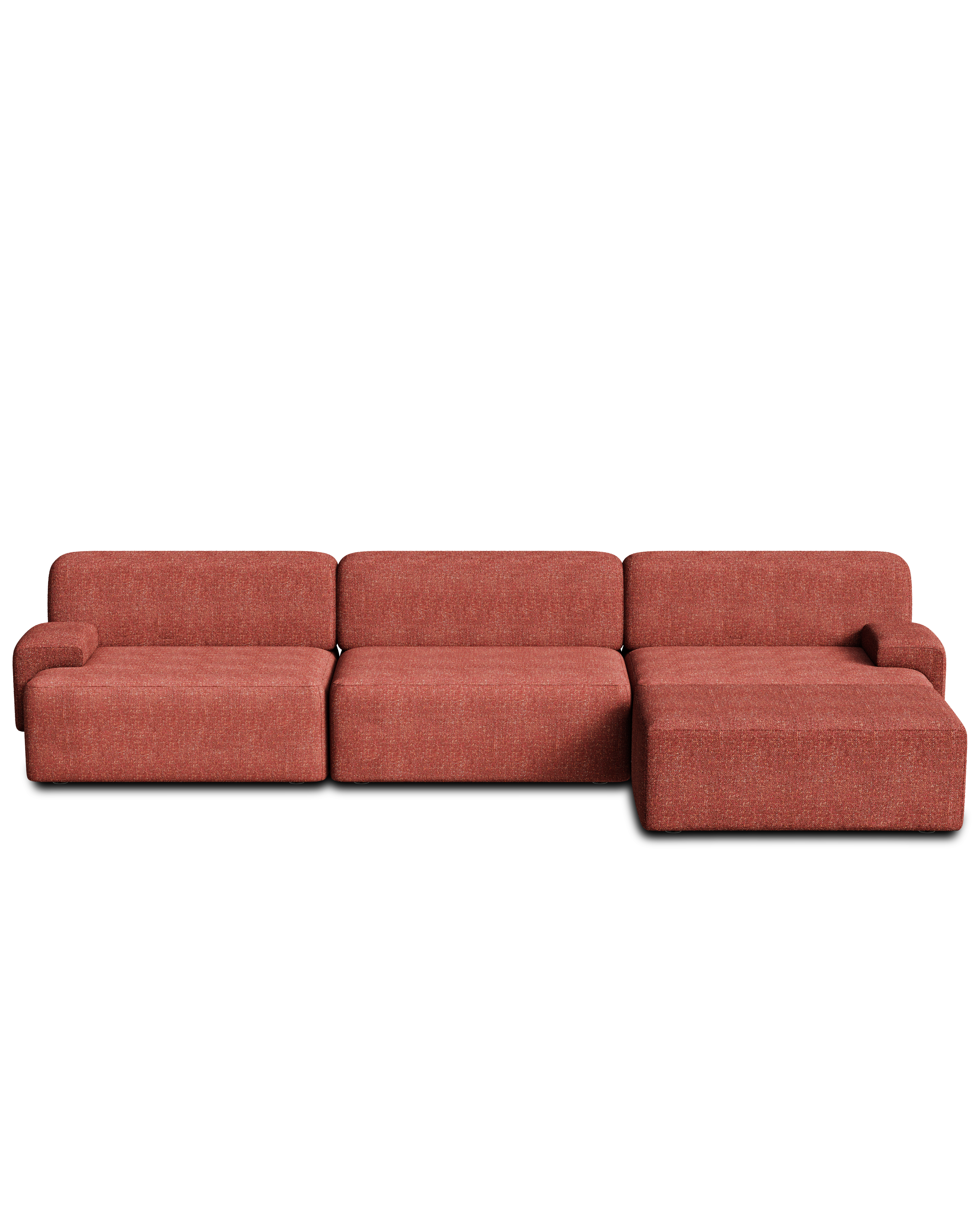 Modular corner sofa for 3 people UMI chestnut red