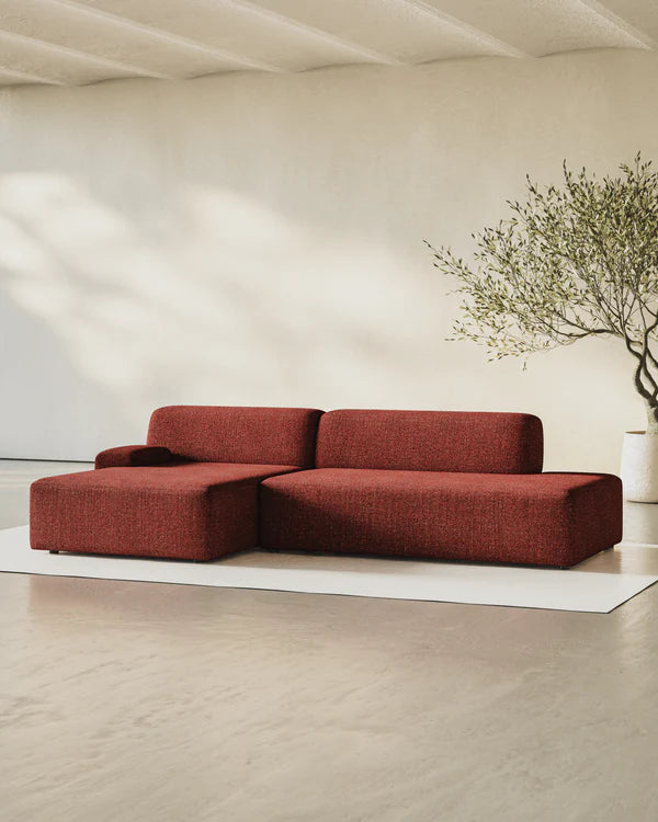 UMI Modular Sofa - Left-Arm Chaise in Chestnut Red