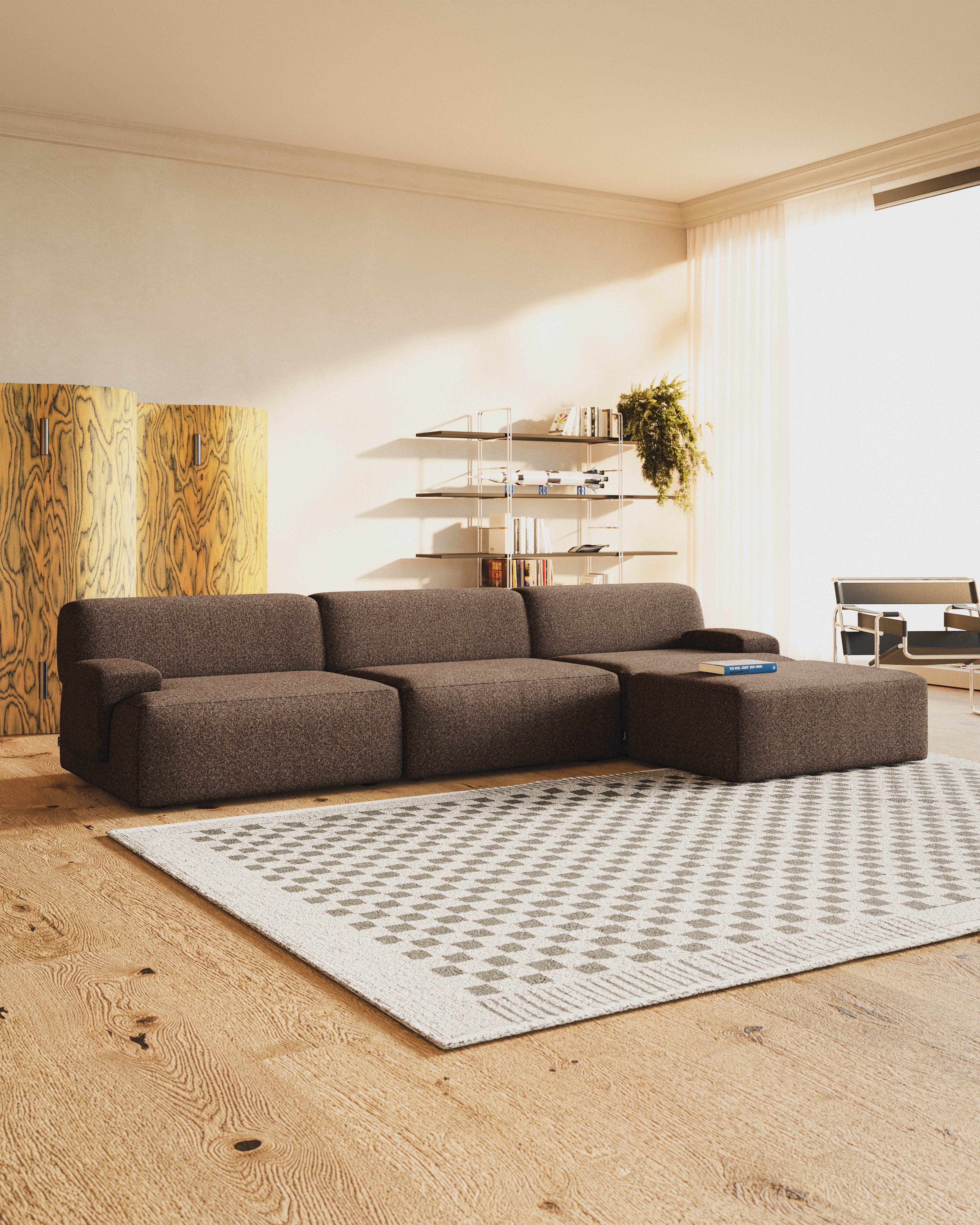 Modulares 3-Sitzer-Sofa UMI braun