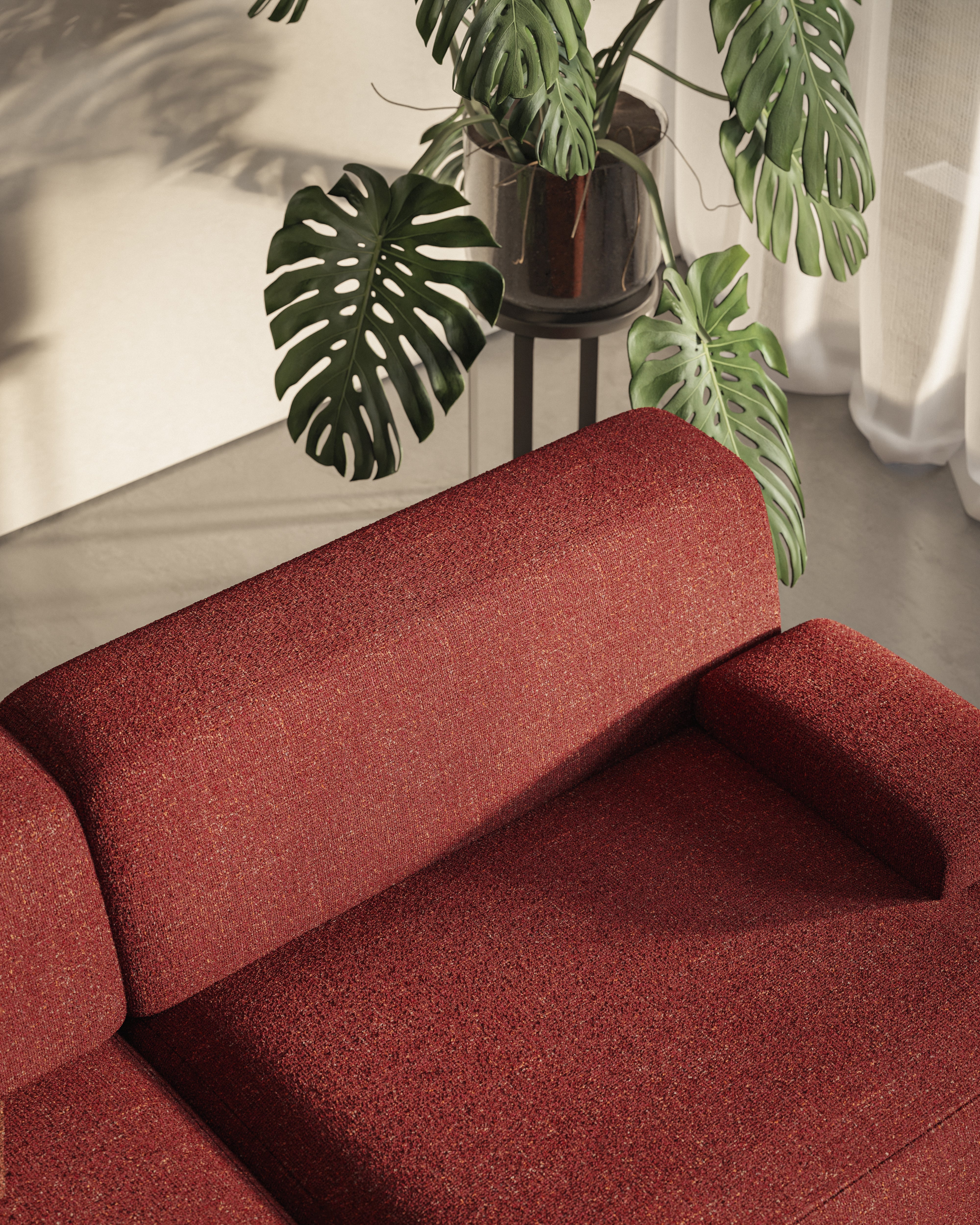 Modular 3-Seater Sofa UMI Chestnut Red