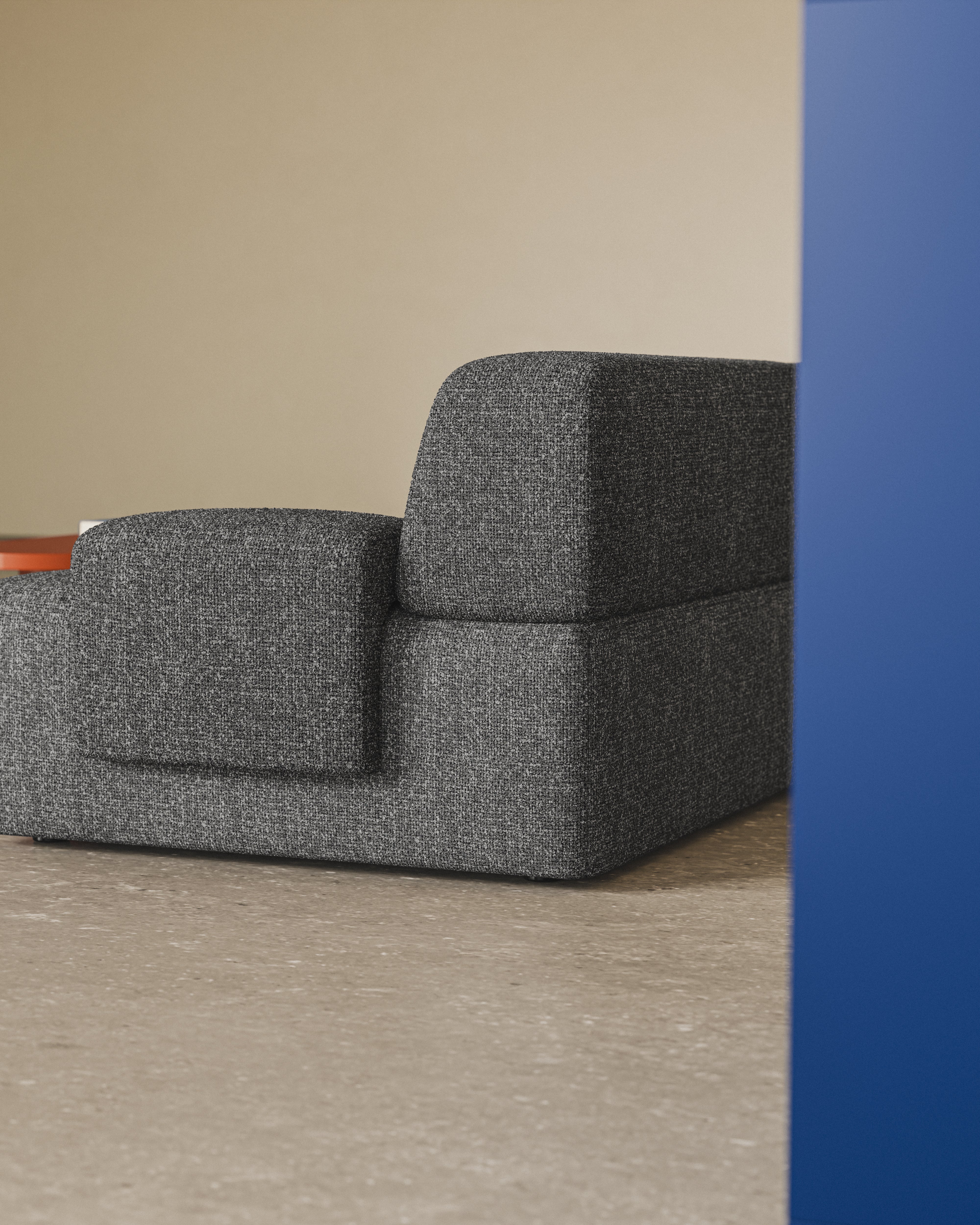 Modulares 3-Sitzer-Sofa UMI in Steingrau