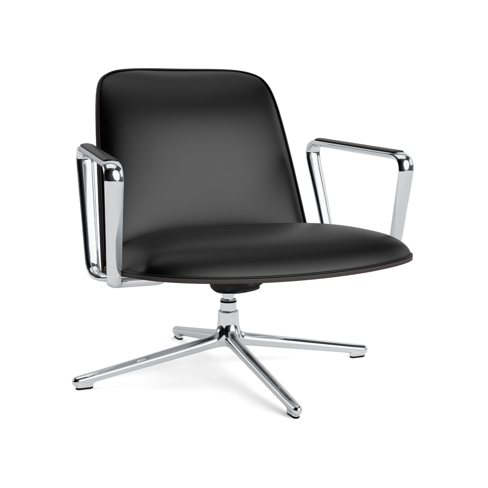 PAD LOW ROTAL Armchair Black Jesion veneer with adjustable aluminum base