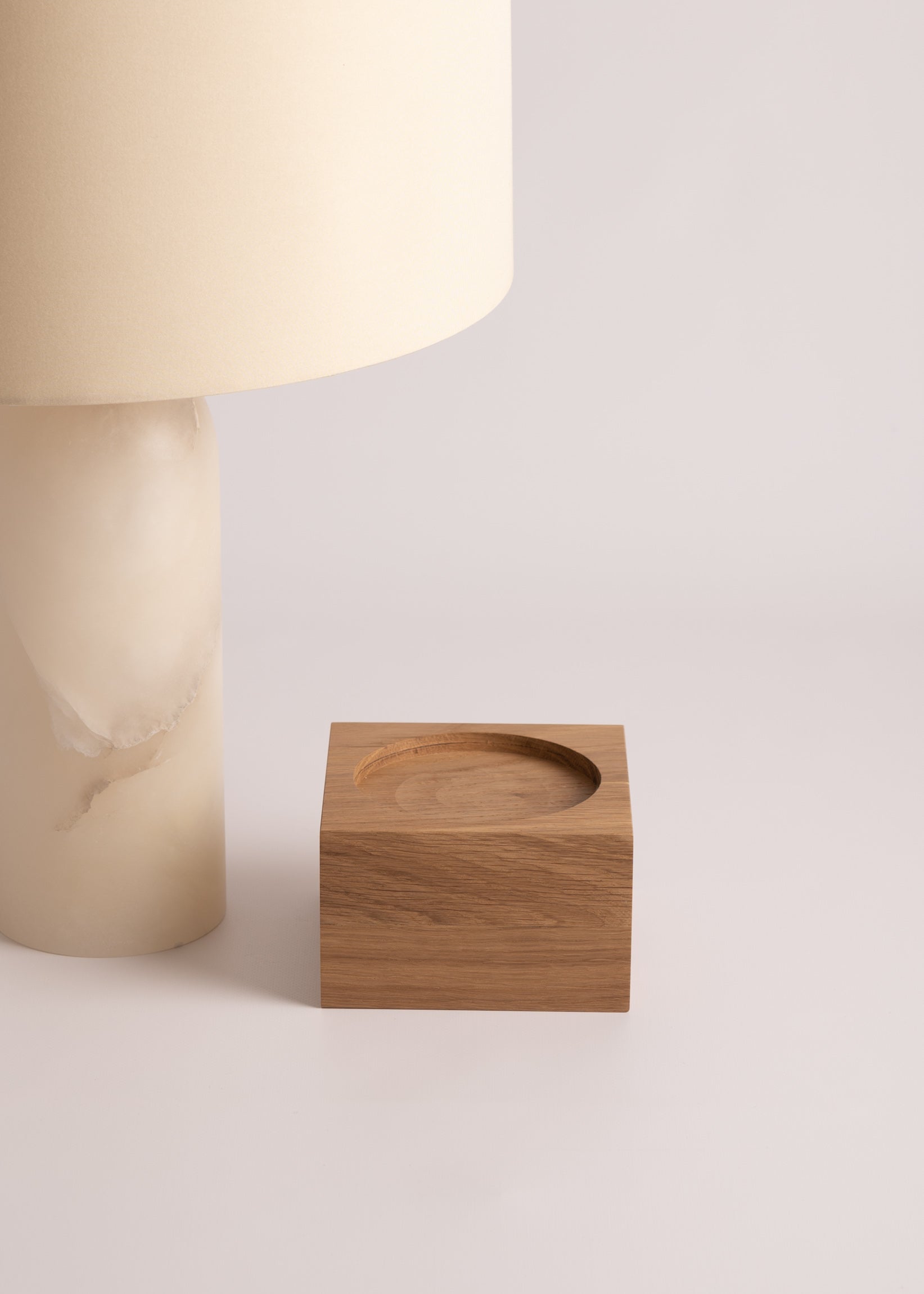 Tischlampe PURA KELO weißer Alabaster