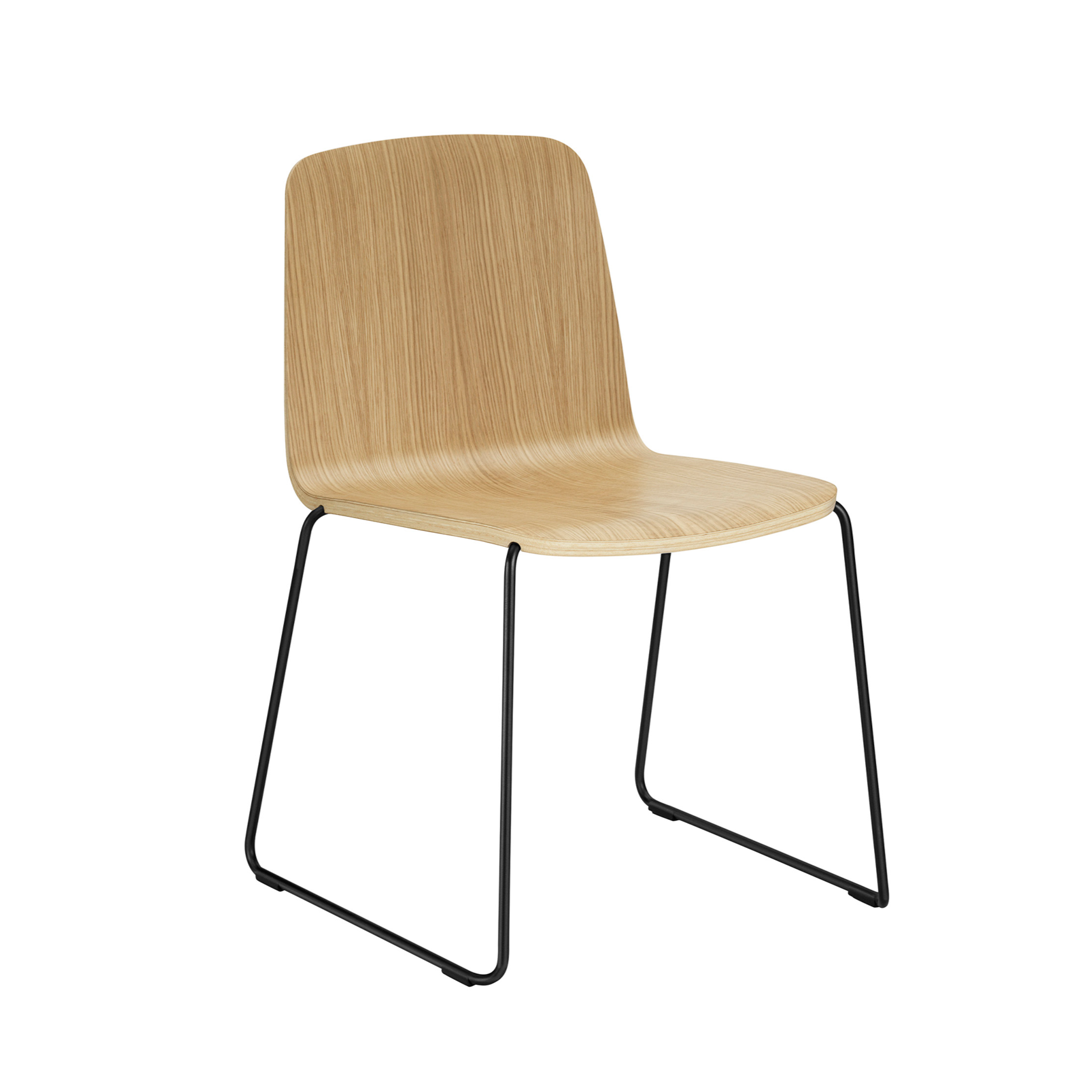 Stoel JUST natuurlijk eiken met zwarte basis