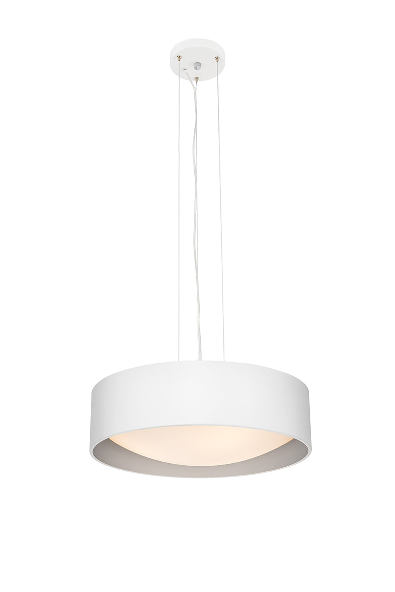 Hanglamp VERO wit met zilveren midden