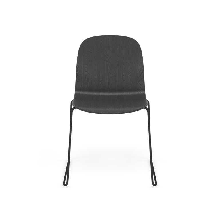 VISU Chair in Black with Steel Sled Base