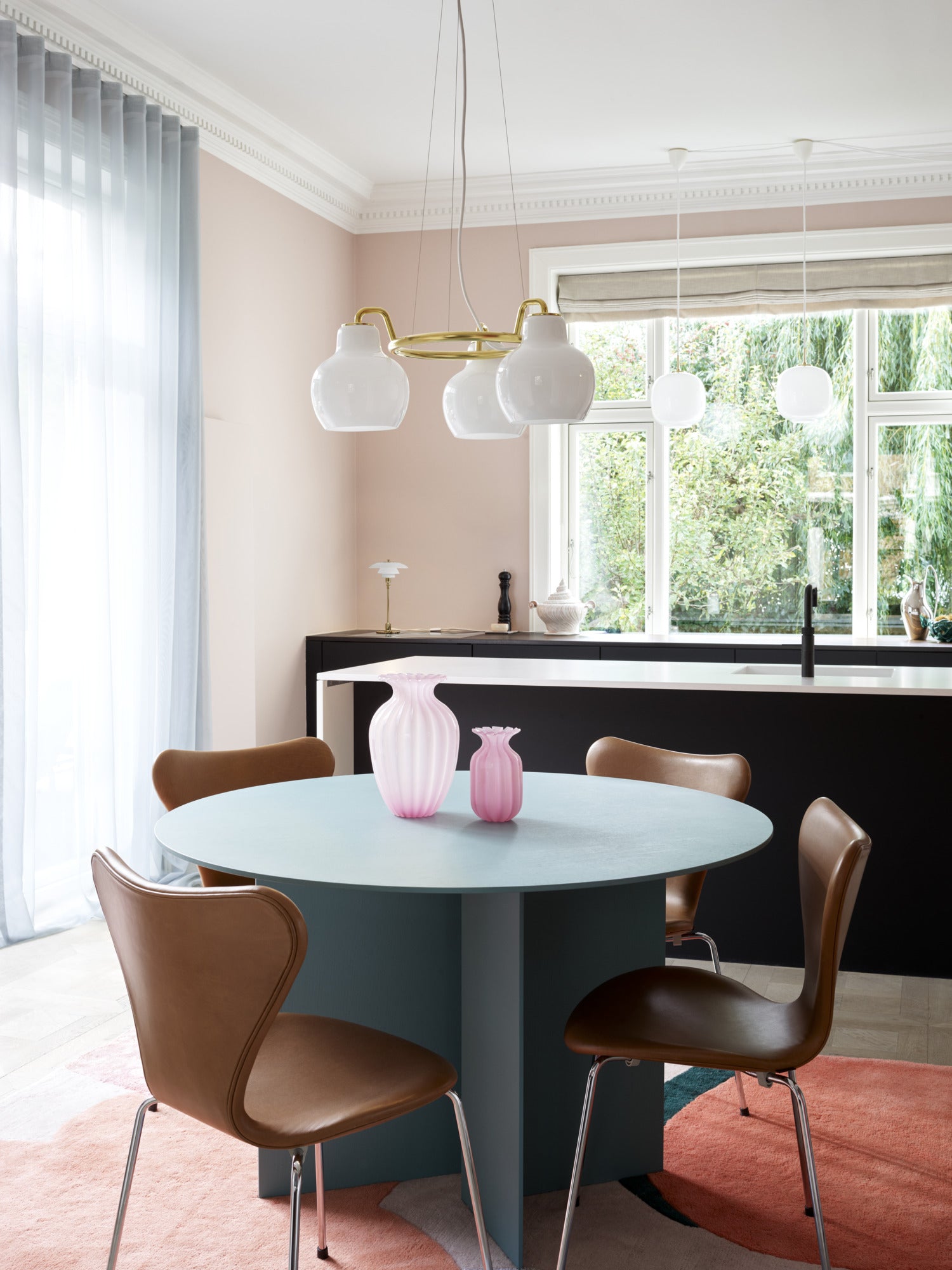 Kroonluchter VL RING CROWN wit met messing afwerking