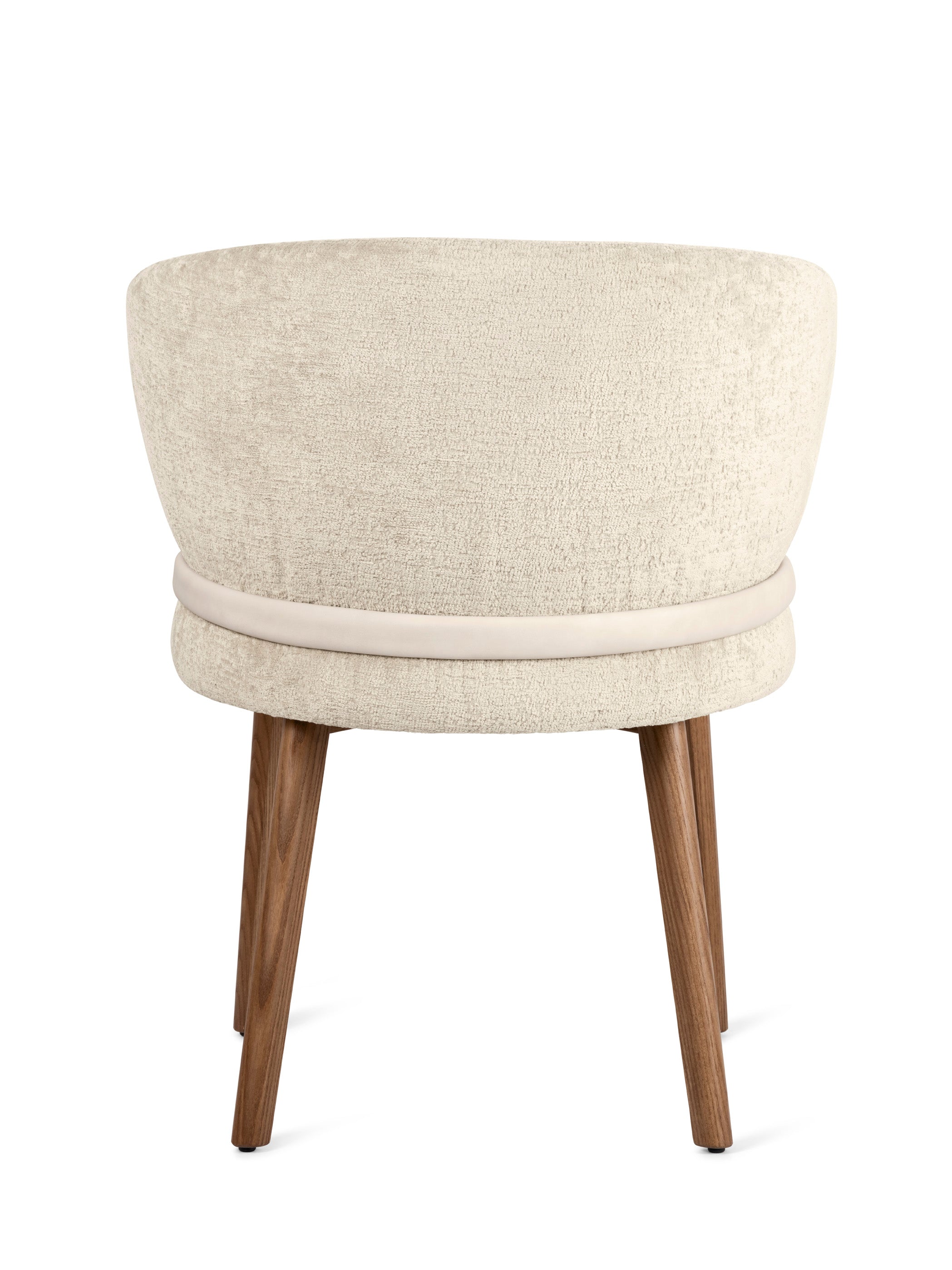 VANILLA upholstered chair with walnut base