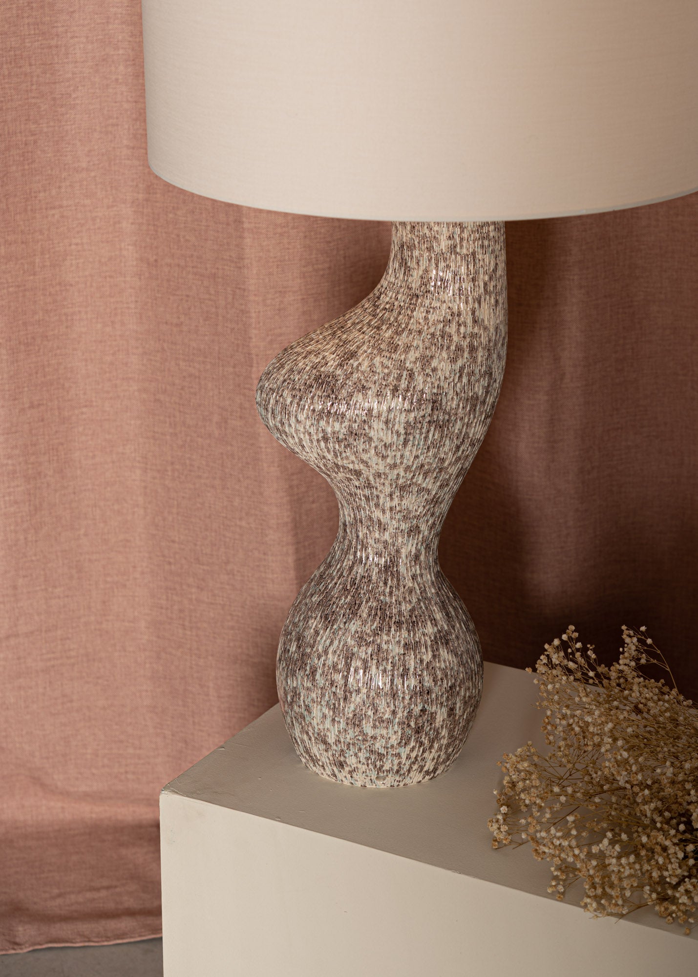 VENUSO Beige Table Lamp with Ceramic