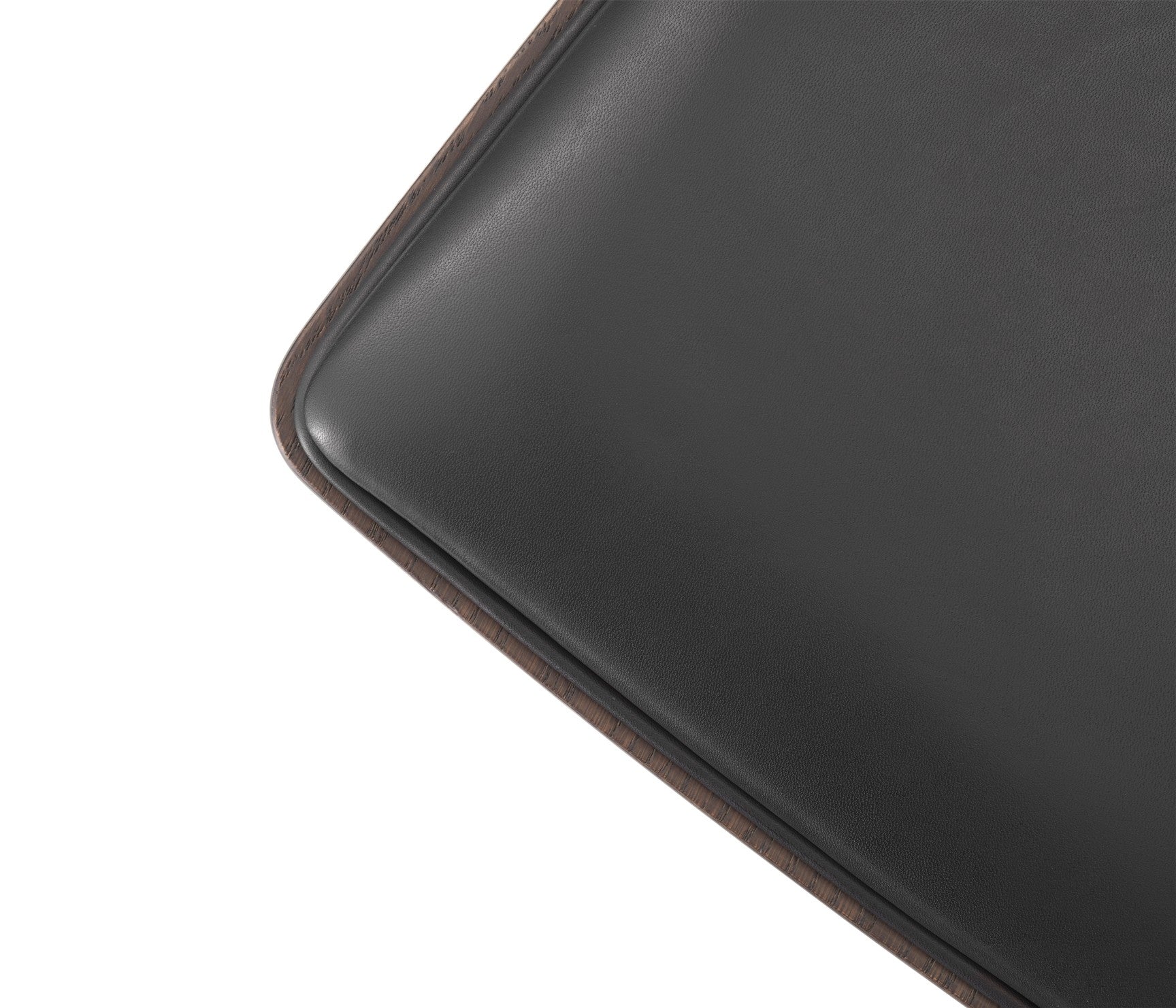 Stuhl CABIN schwarze Leder mit dunklem Eichenfuß