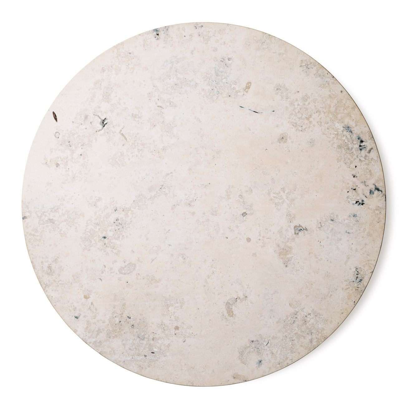 Round Table CABIN with a light oak base and a gray limestone top