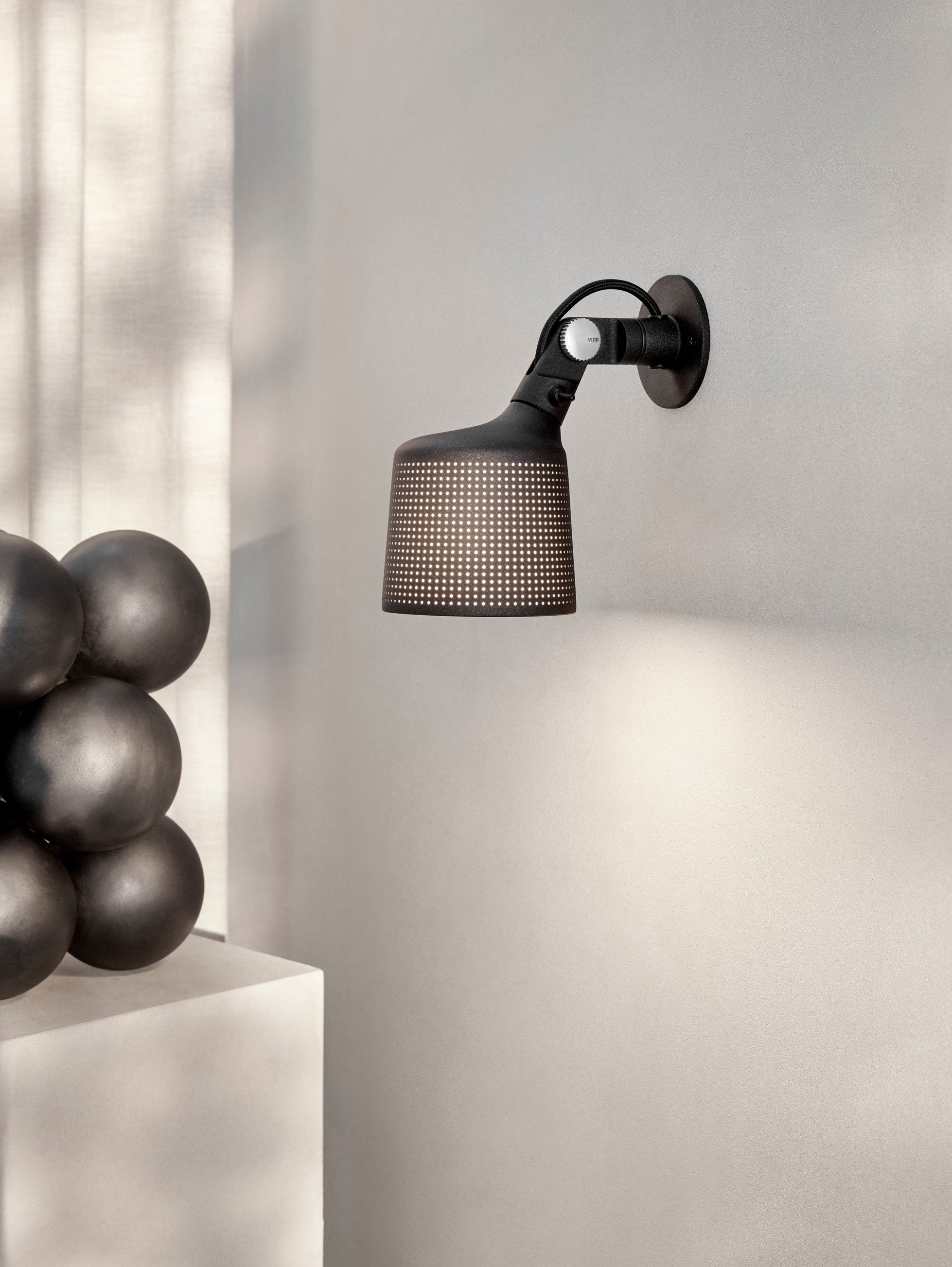 Wandlamp 524 zwart metaal