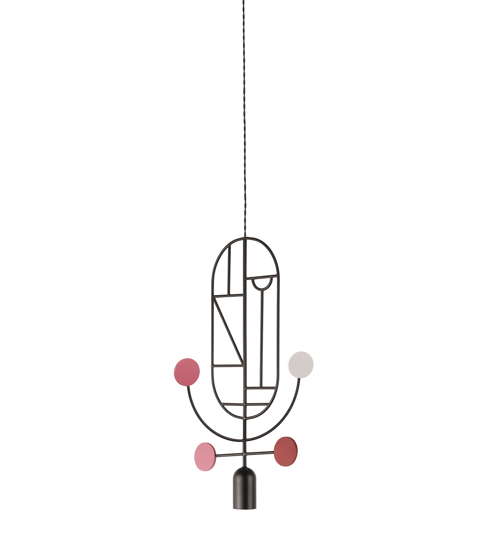 WOODEN DOTS WDS05 Pendant Lamp in Graphite with White and Red