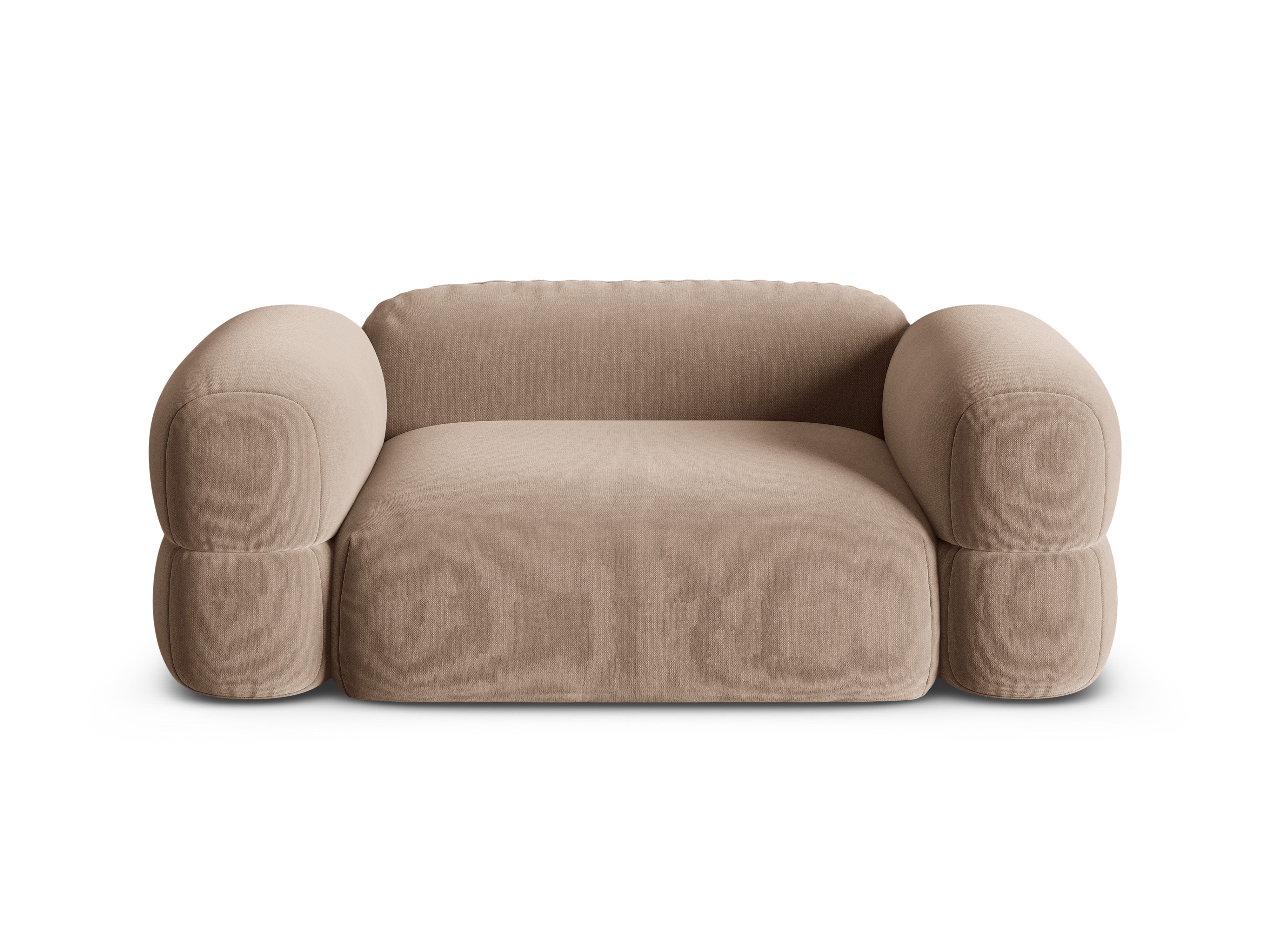 Sofa van fluweel voor 2 personen ROGER donkerbeige