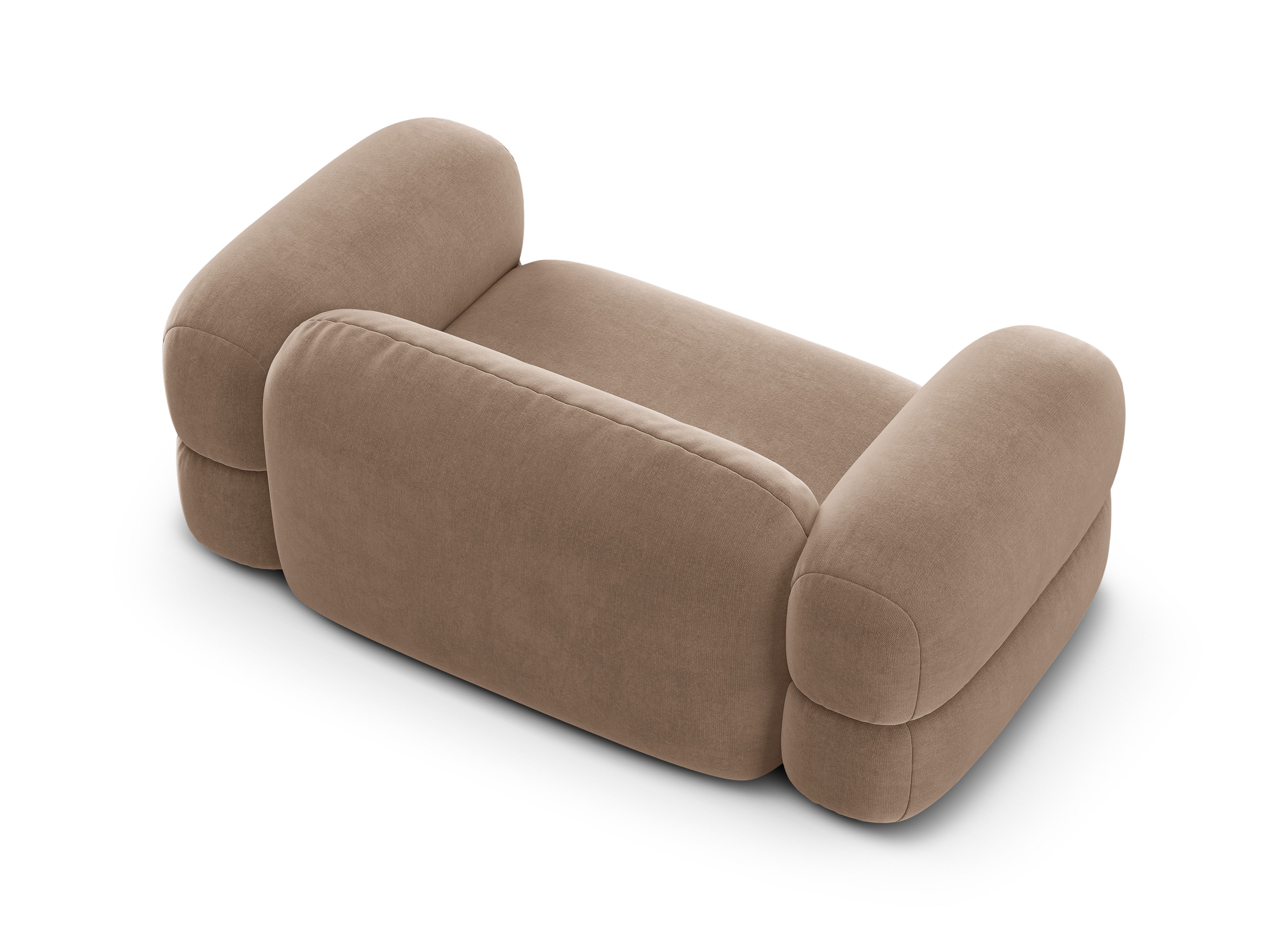 Sofa van fluweel voor 2 personen ROGER donkerbeige