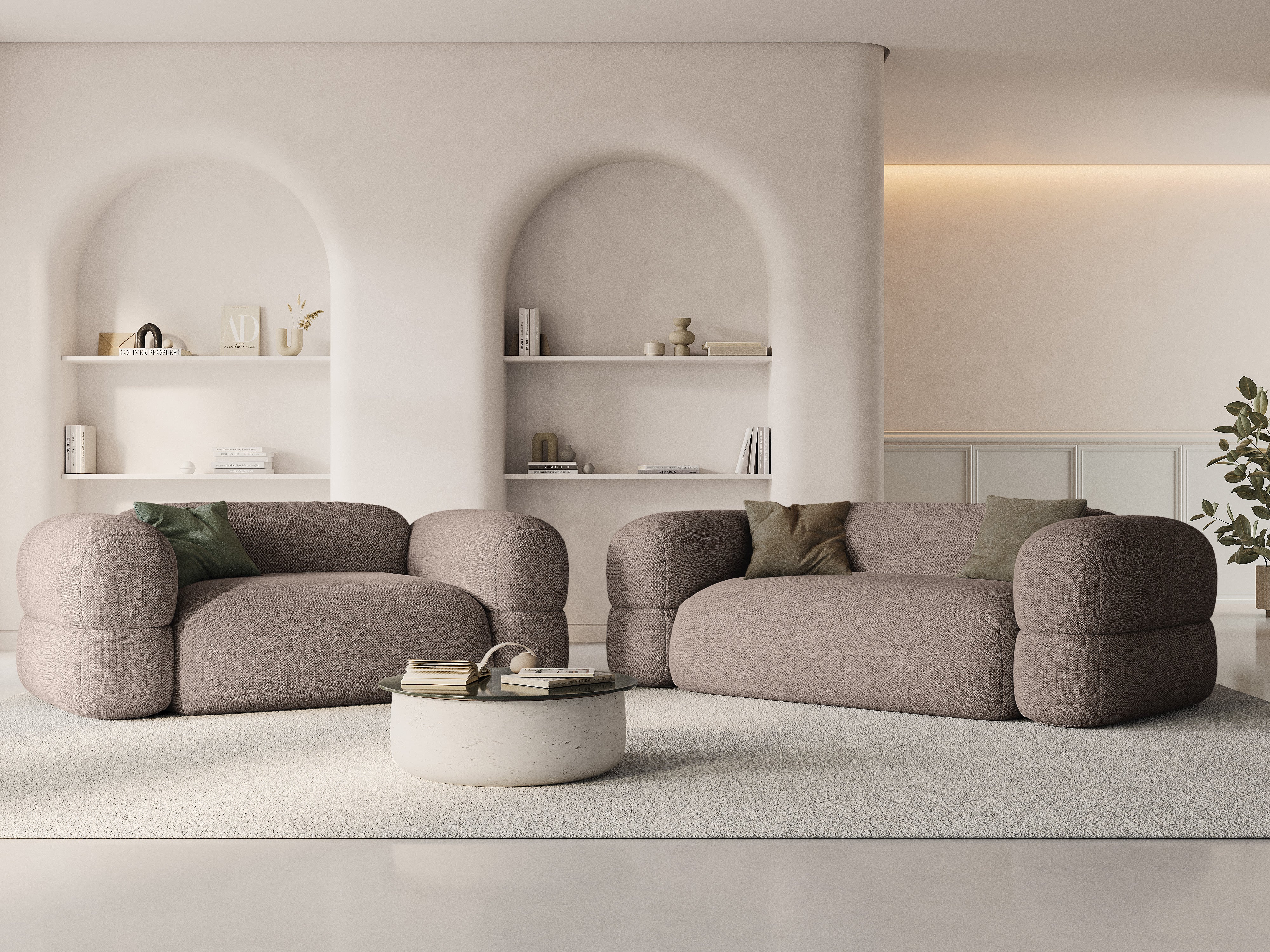 2-seater Sofa ROGER cappuccino chenille