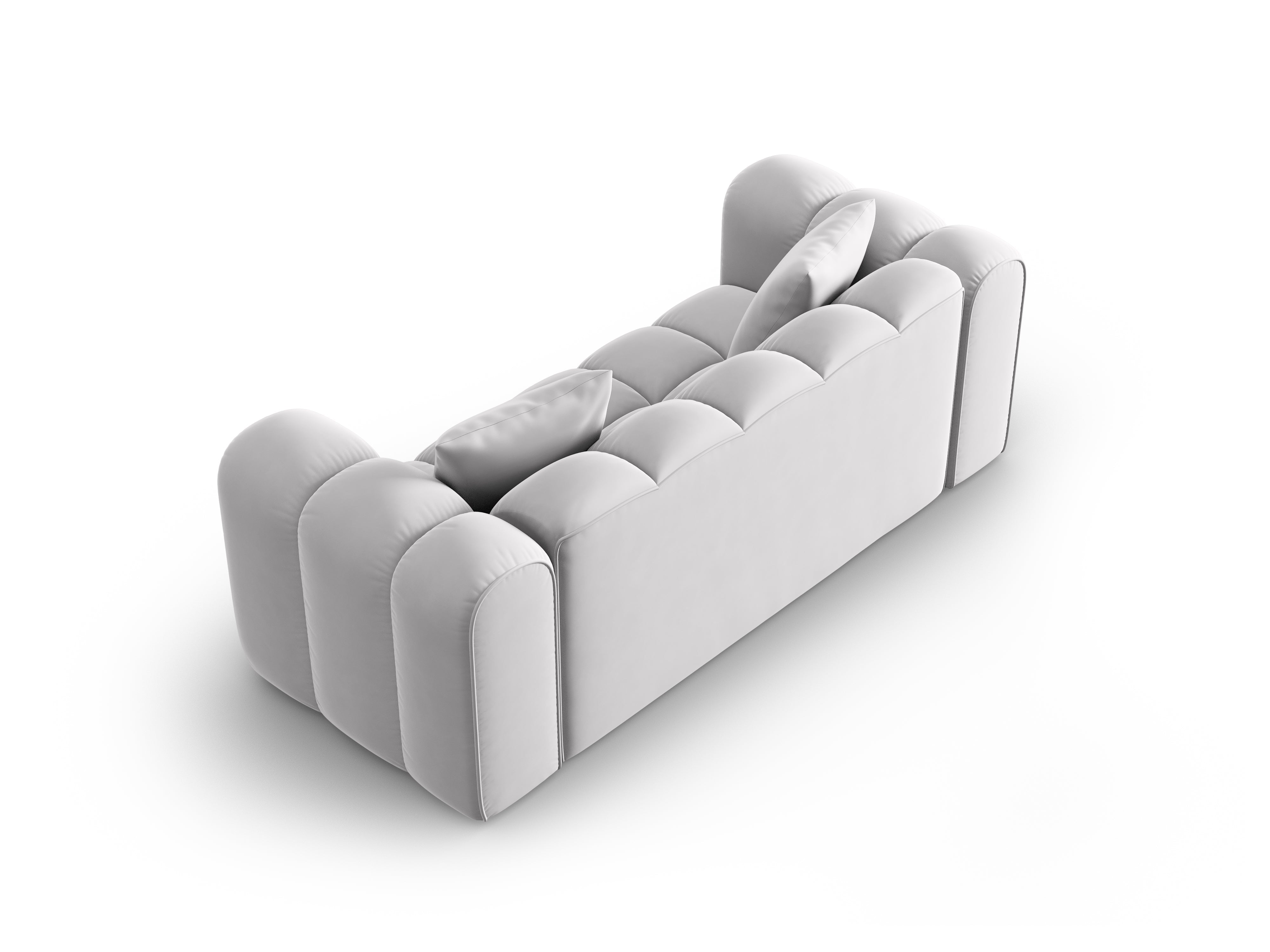 2-seater velvet sofa Halley silver