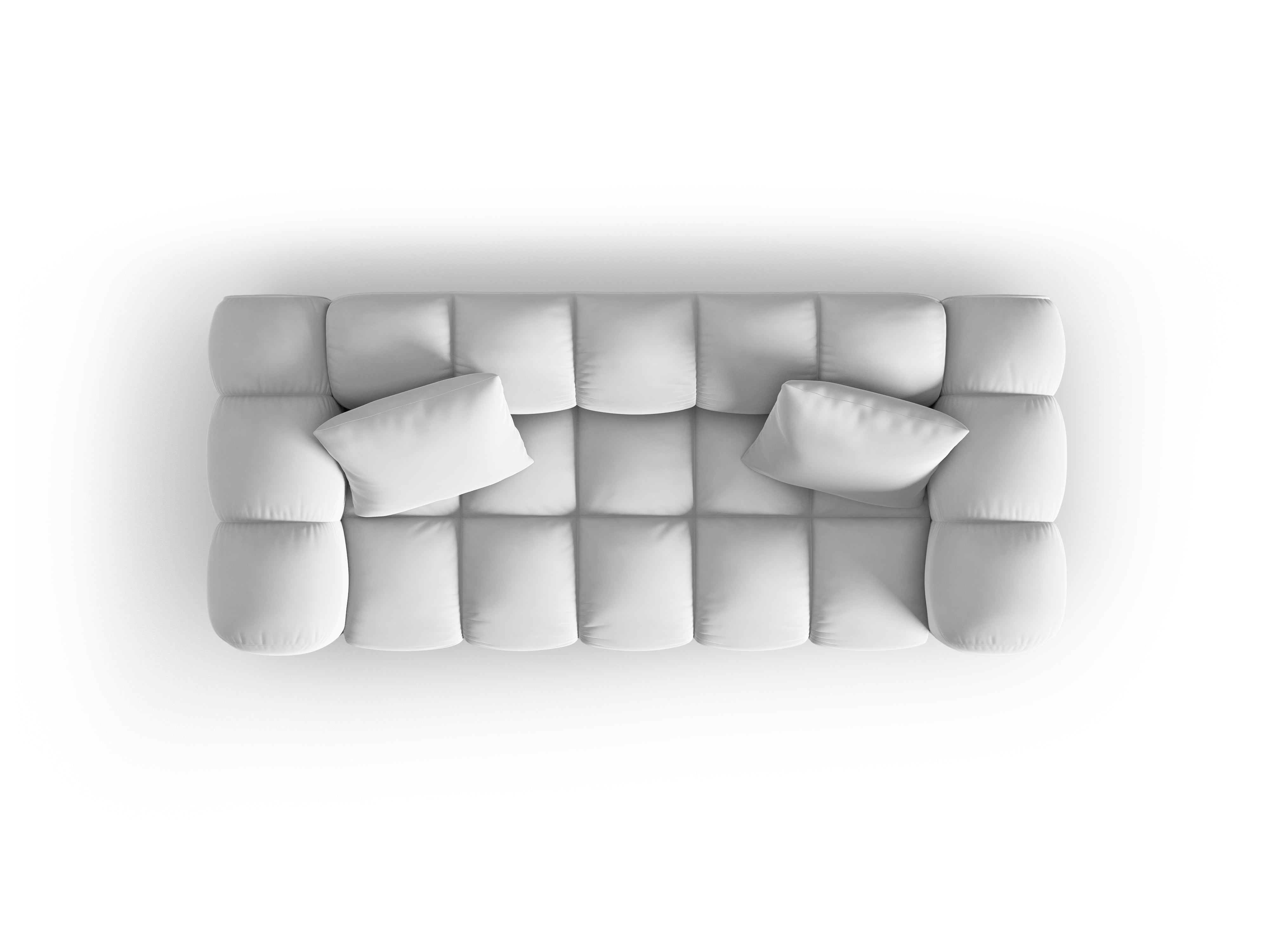 2-seater velvet sofa Halley silver