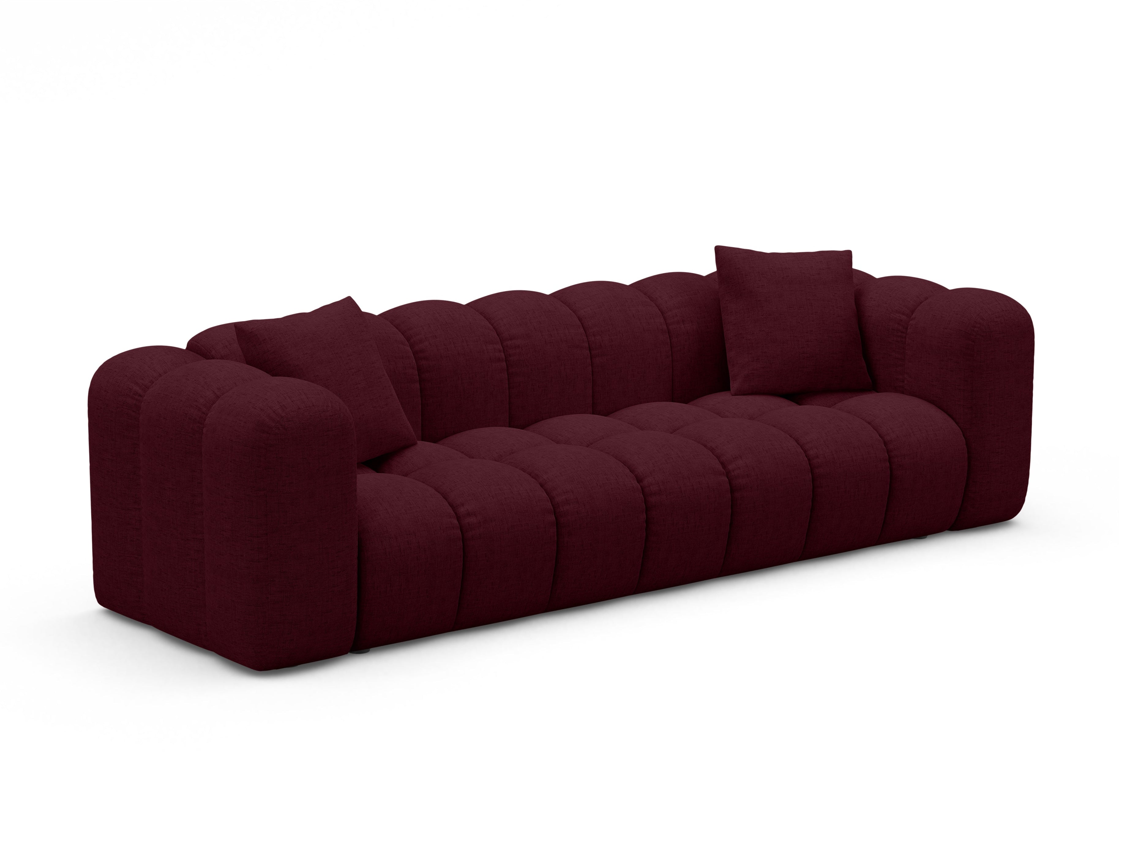 Sofa mit Schlaffunktion ASTRO burgunderfarbener Chenille