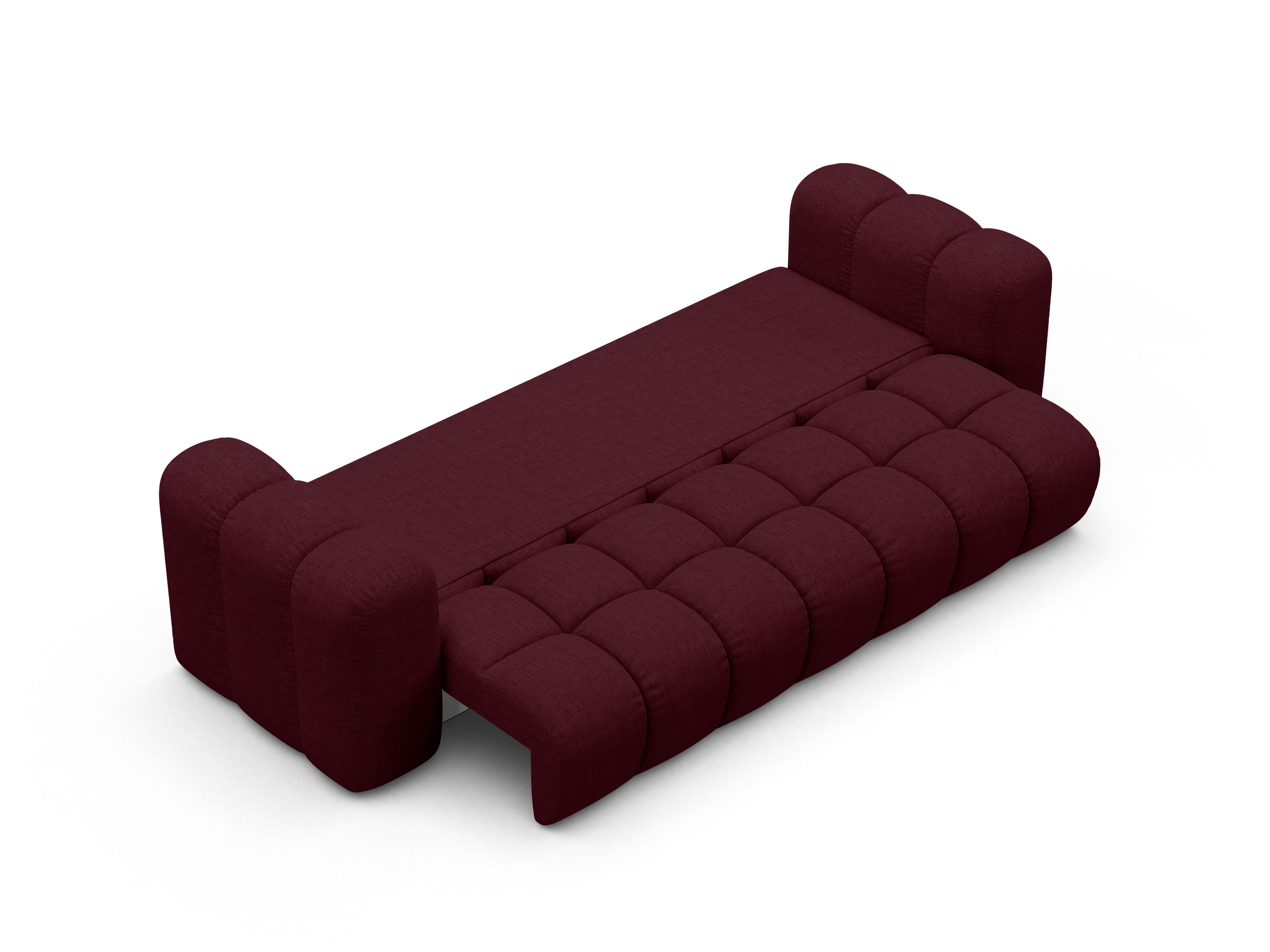 Sofa mit Schlaffunktion ASTRO burgunderfarbener Chenille