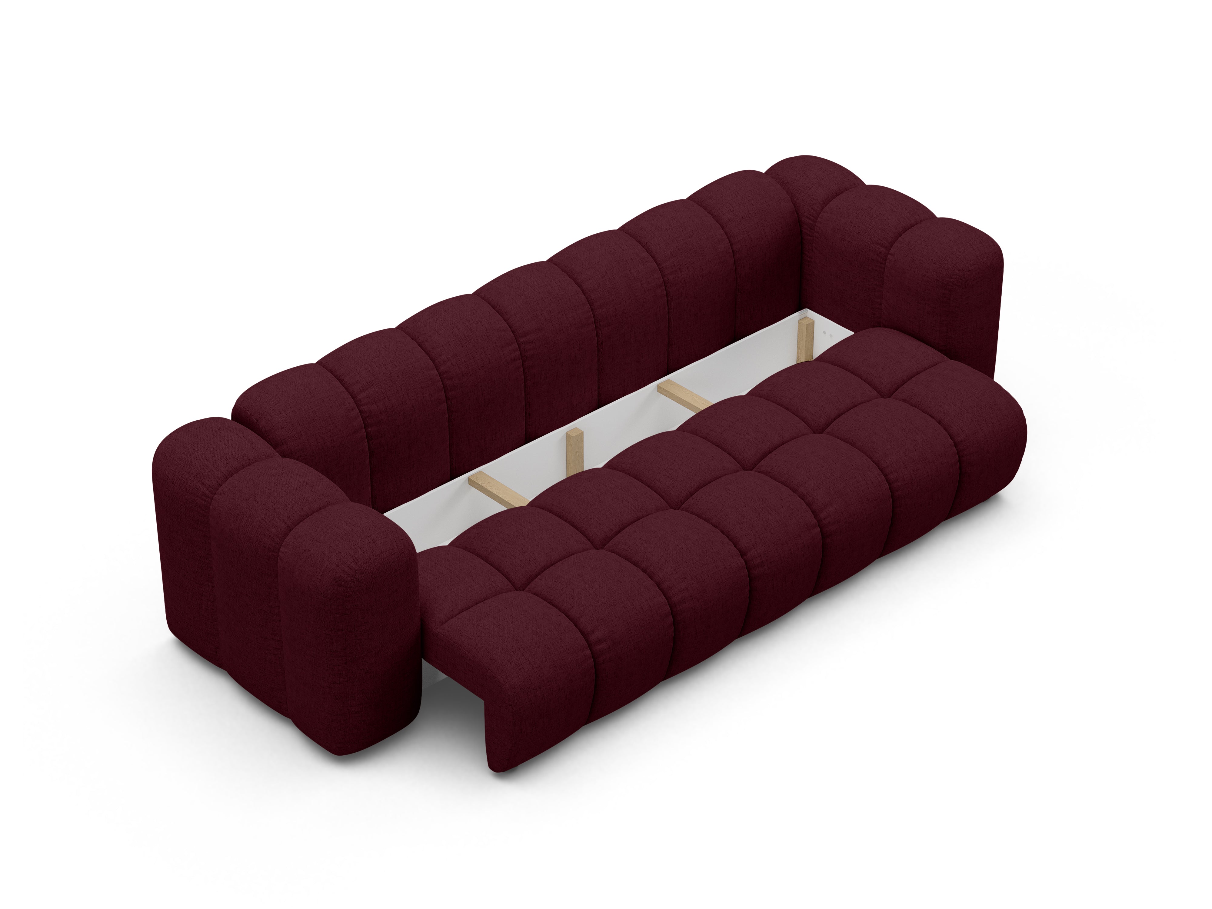 Sofa mit Schlaffunktion ASTRO burgunderfarbener Chenille