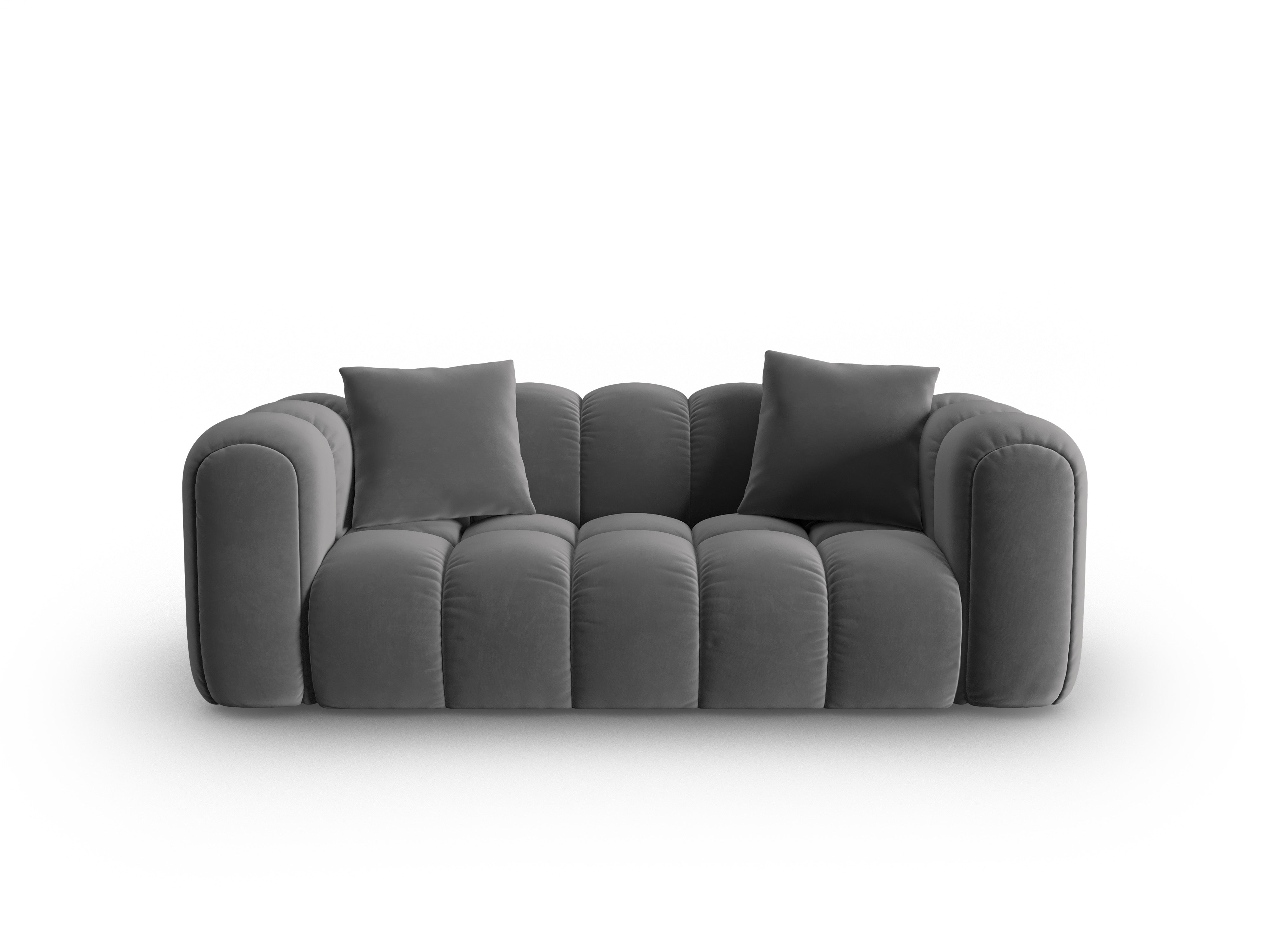 ASTRO gray velvet 3-seater sofa