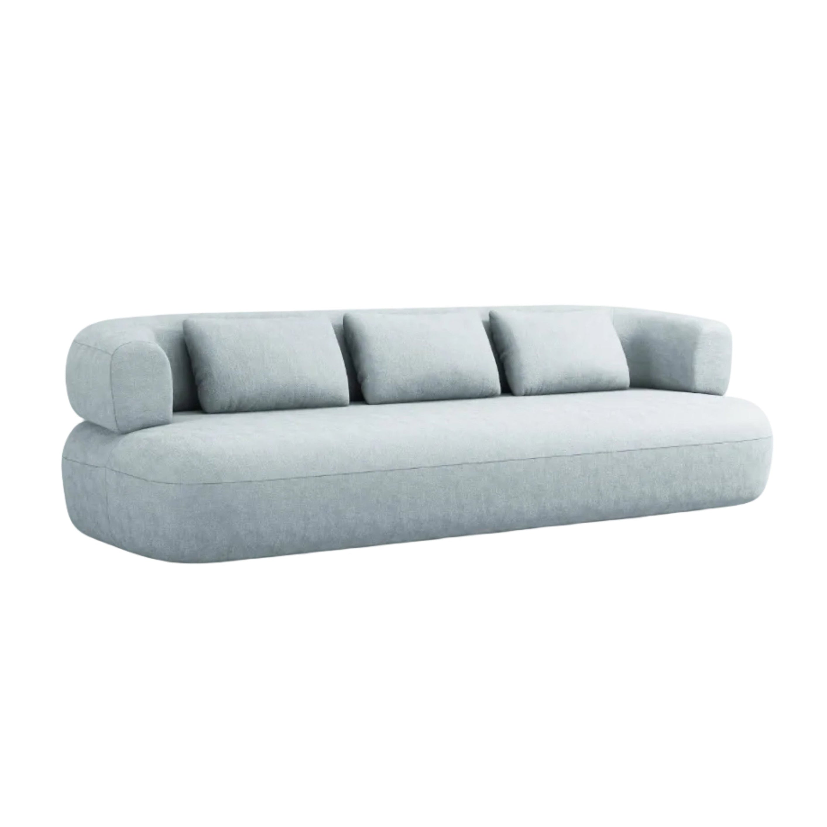Sofa 3,5-zits ALDRIN in lichtblauwe chenille