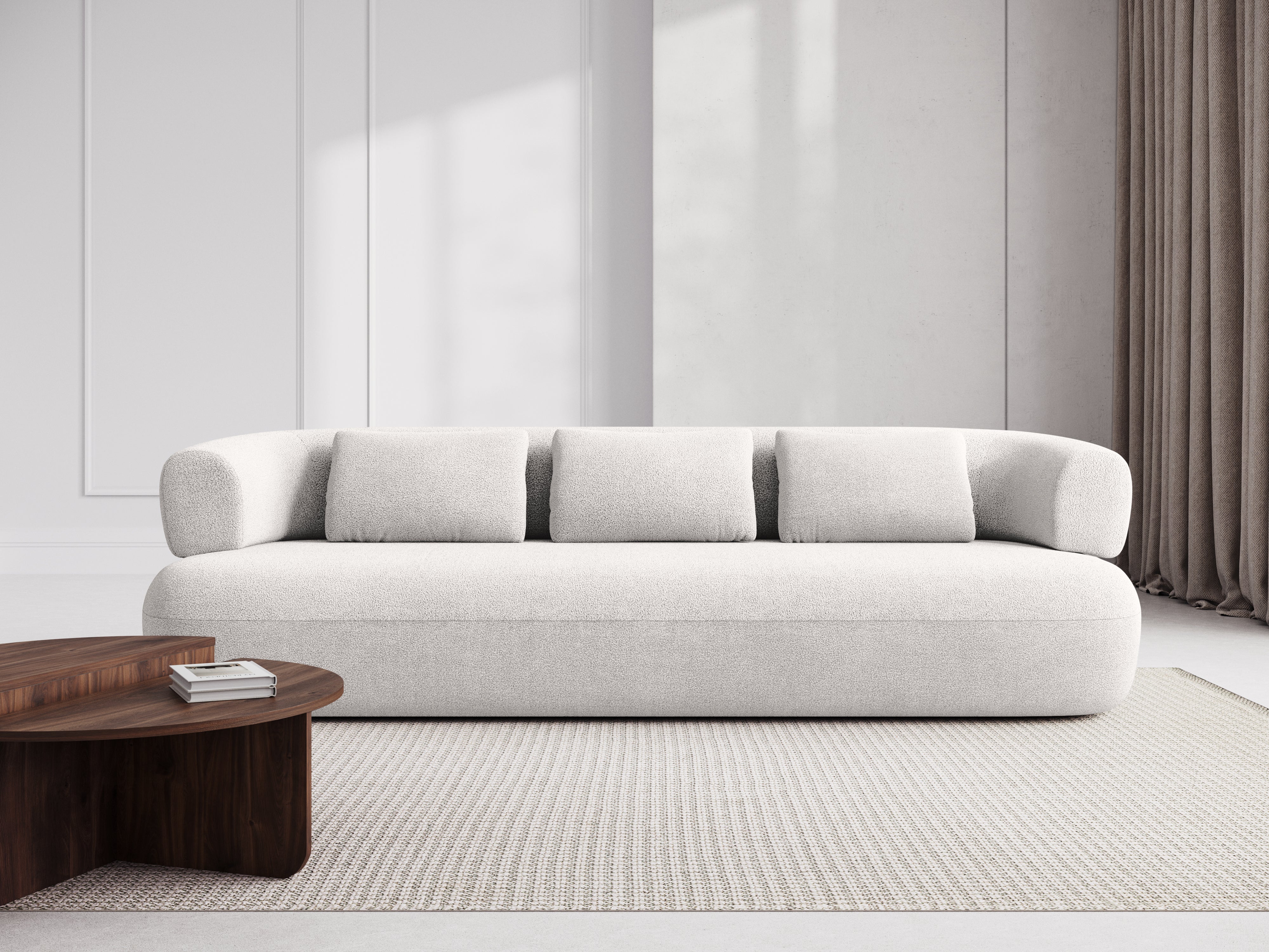 Sofa 3,5-zits ALDRIN witte boucle