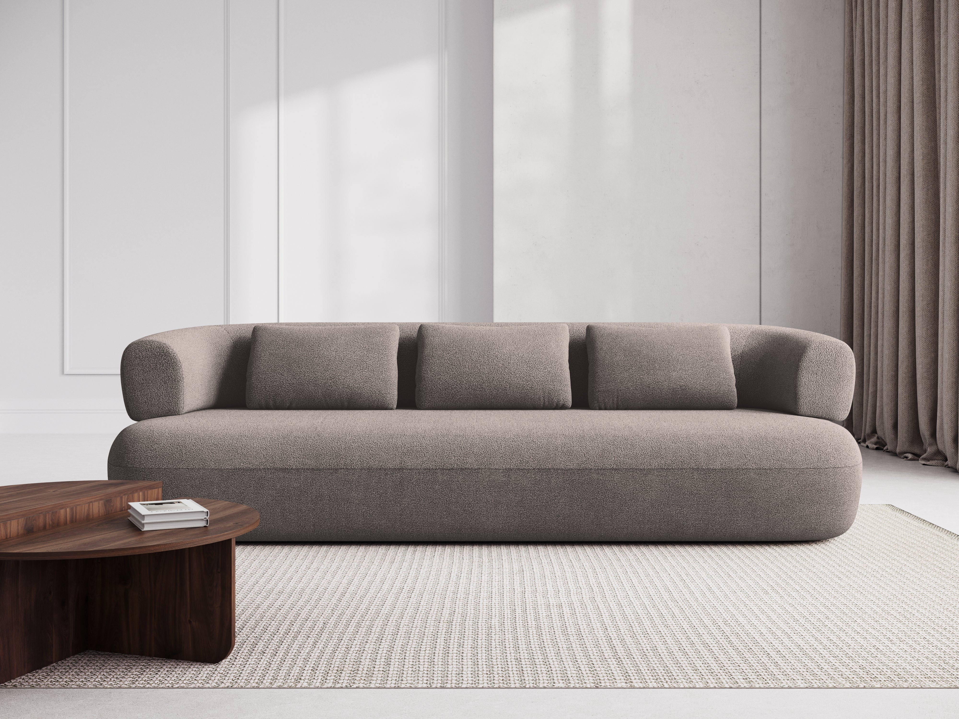 Sofa 3,5-zits ALDRIN lichtbruin boucle