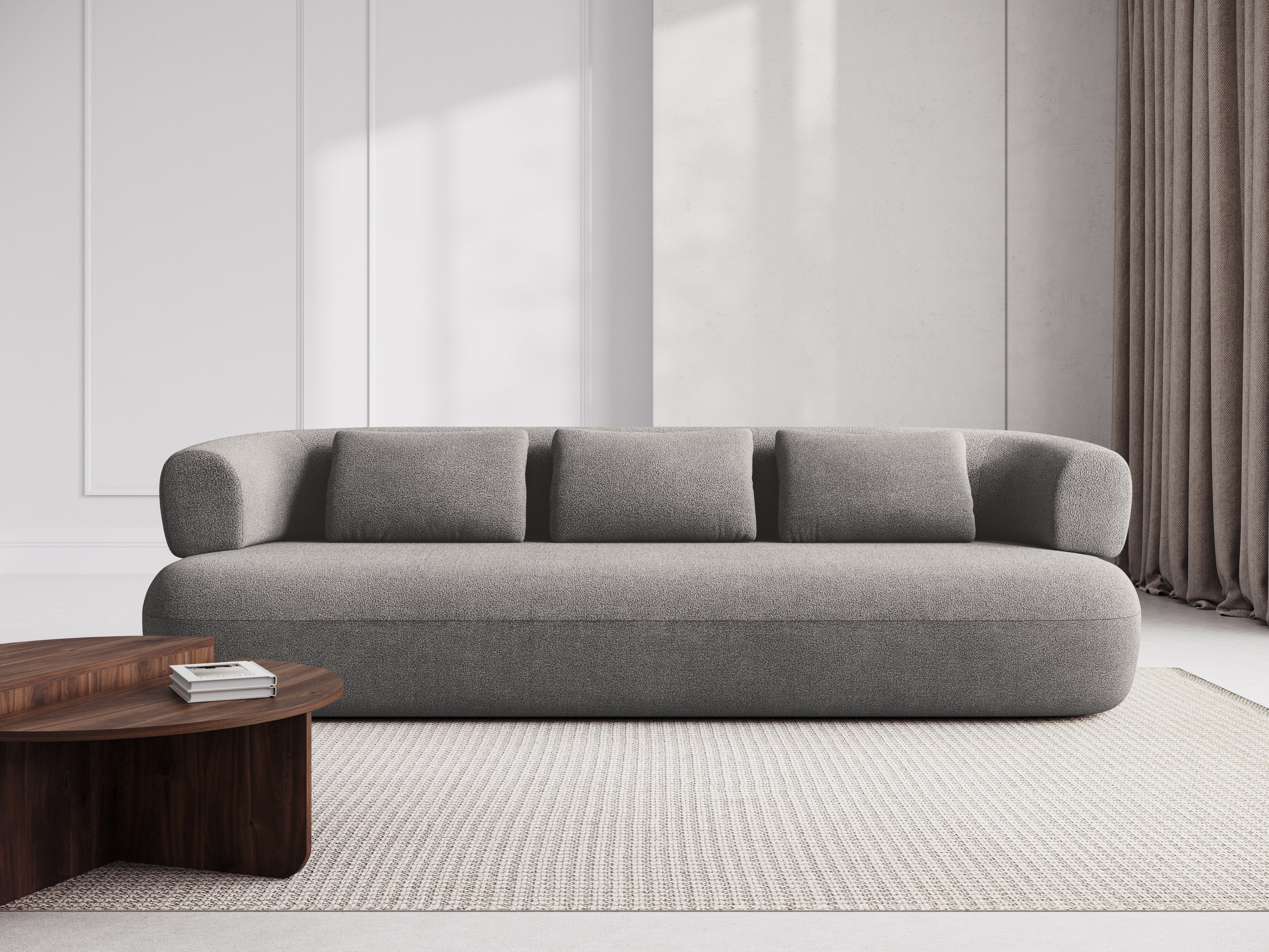 Sofa 3,5-zits ALDRIN lichtgrijze boucle