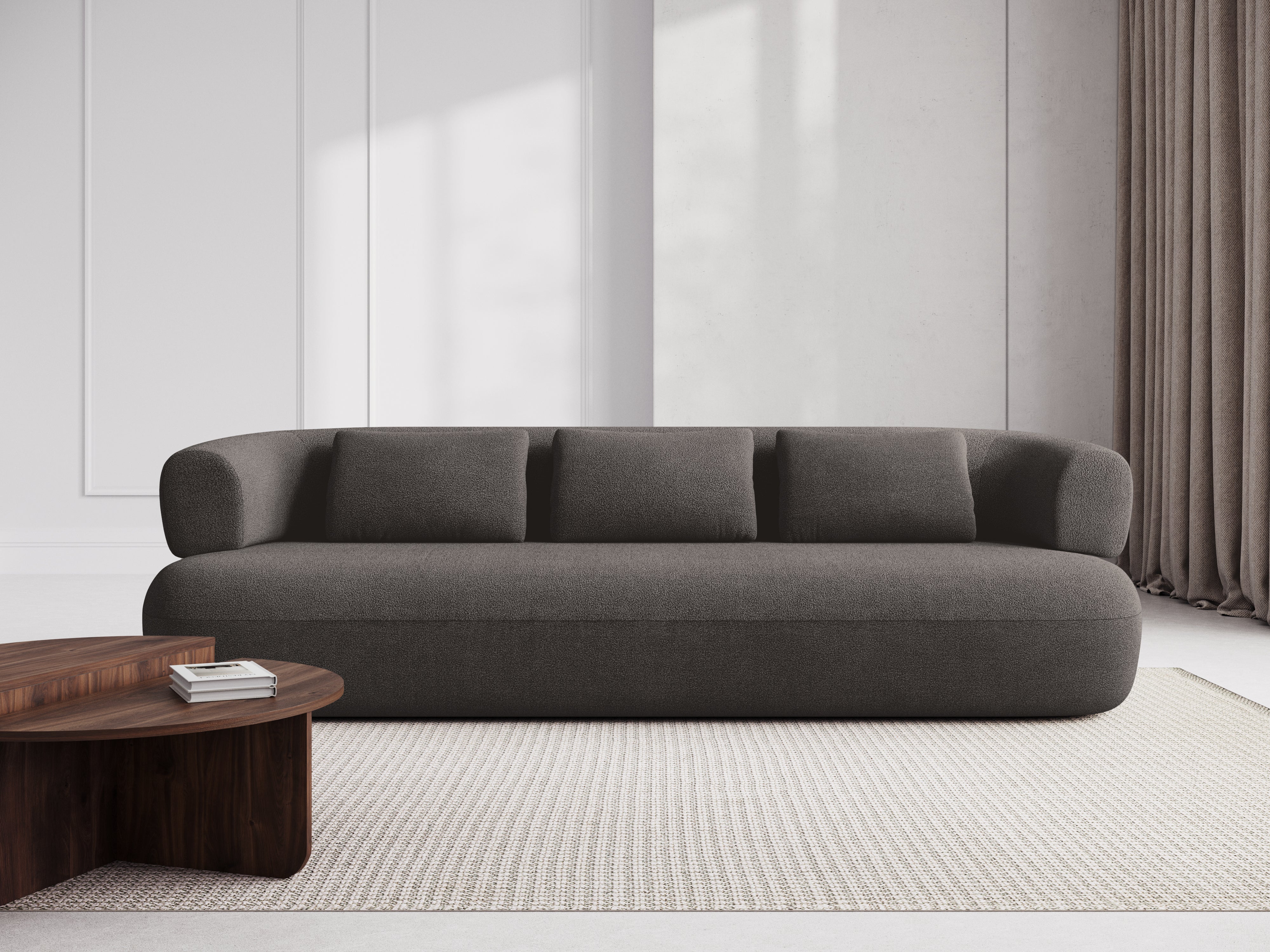 Sofa 3,5-zits ALDRIN grijze boucle