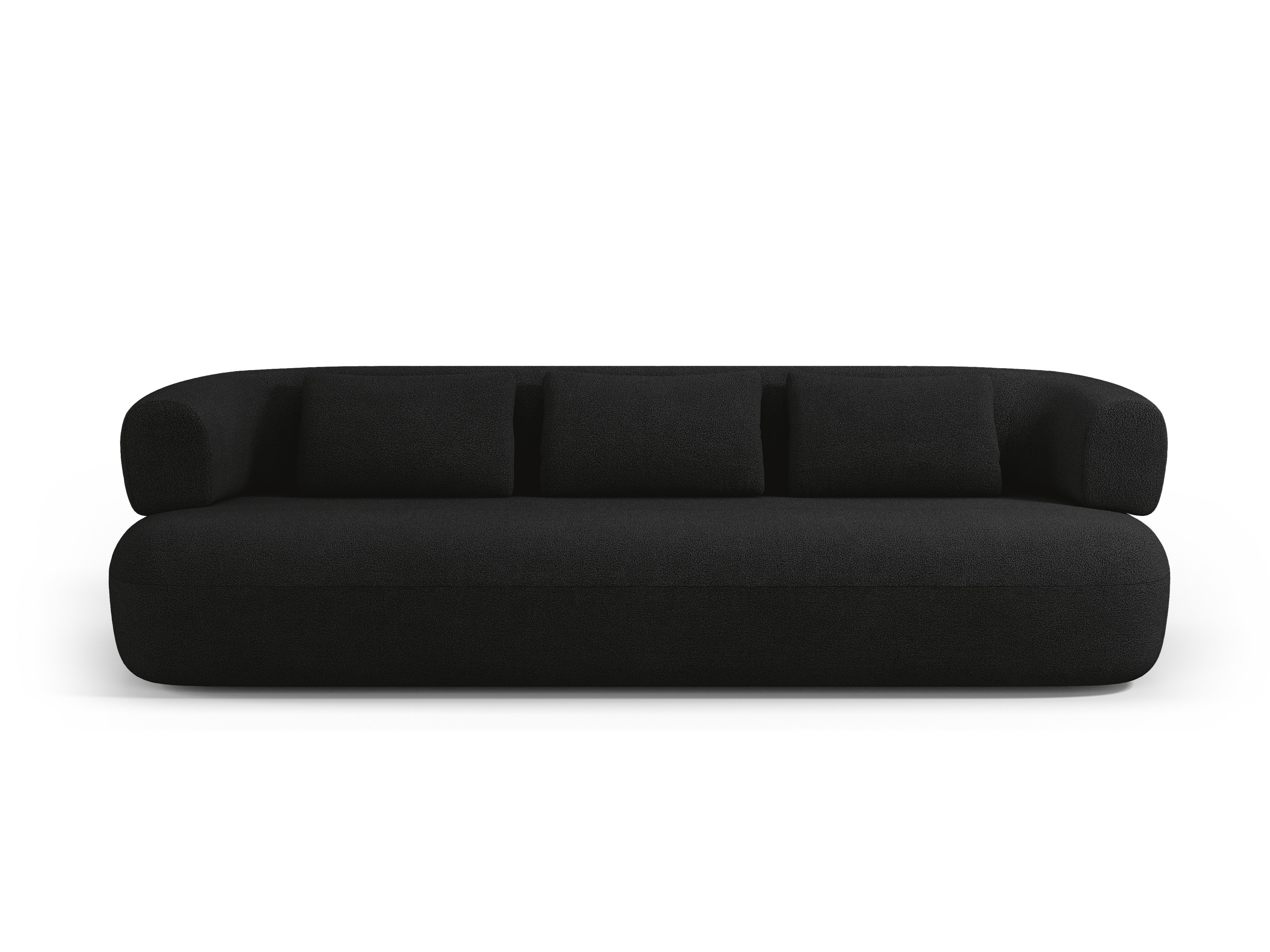 Sofa 3,5-zits ALDRIN zwart boucle