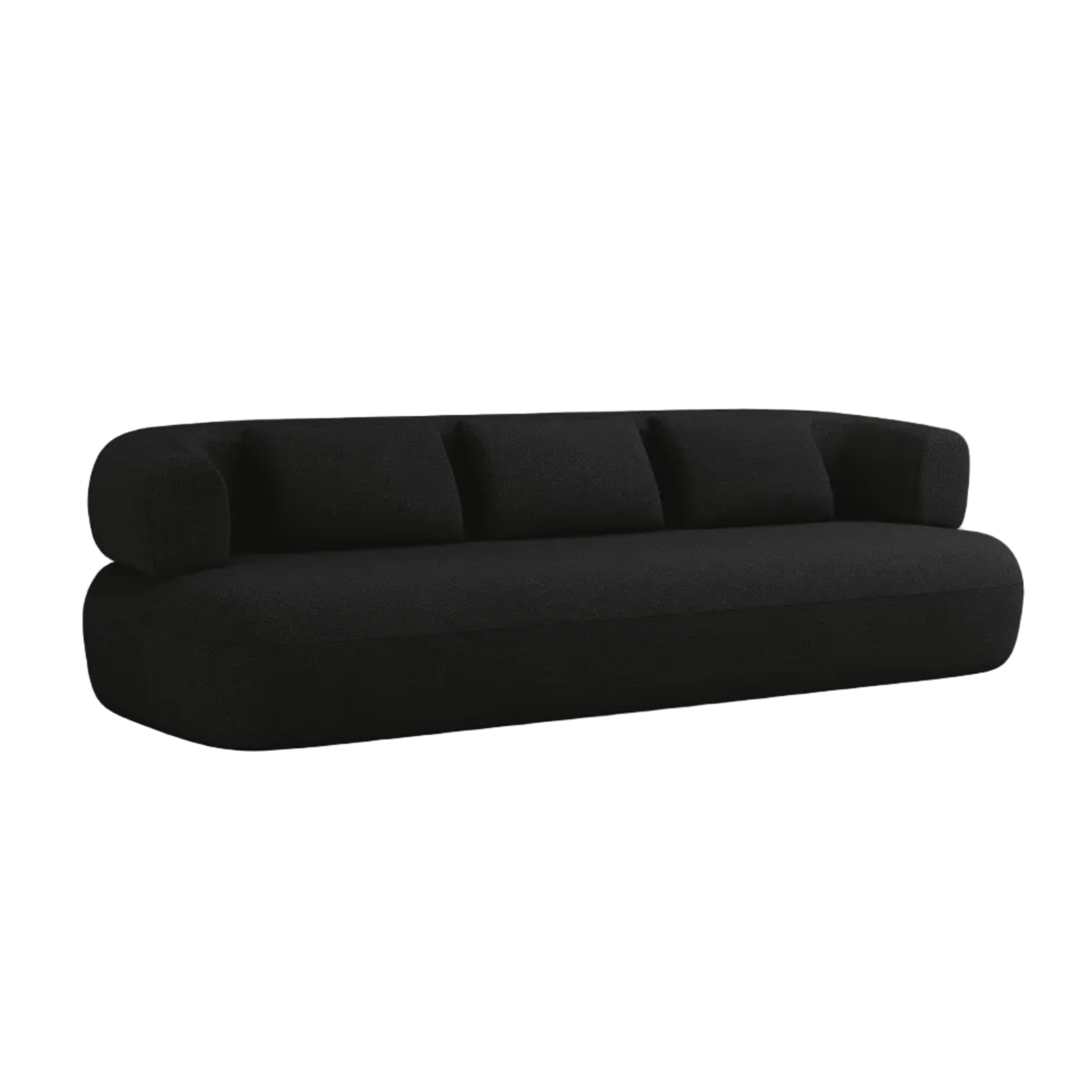 Sofa 3,5-zits ALDRIN zwart boucle