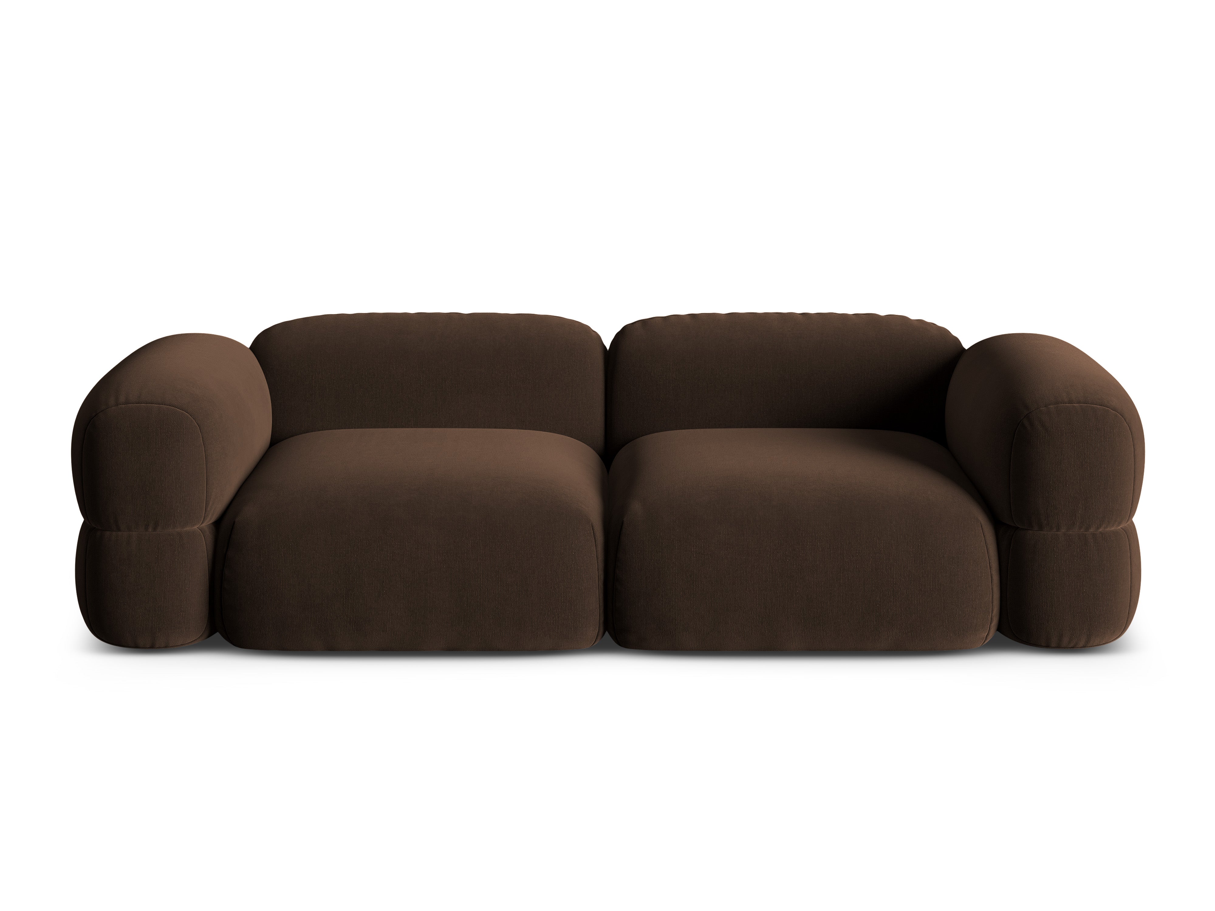 Sofa van fluweel voor 4 personen ROGER chocolade