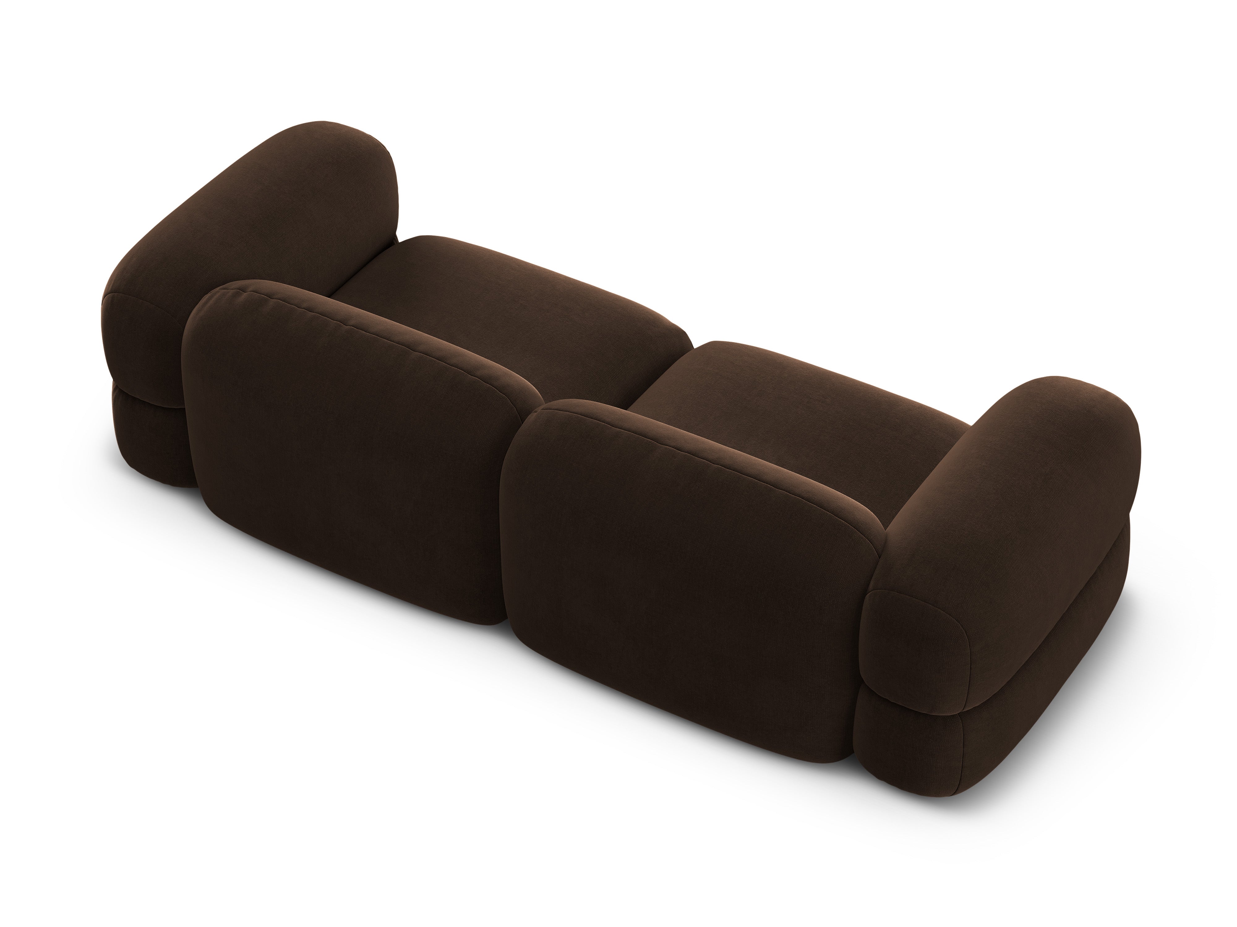Sofa van fluweel voor 4 personen ROGER chocolade