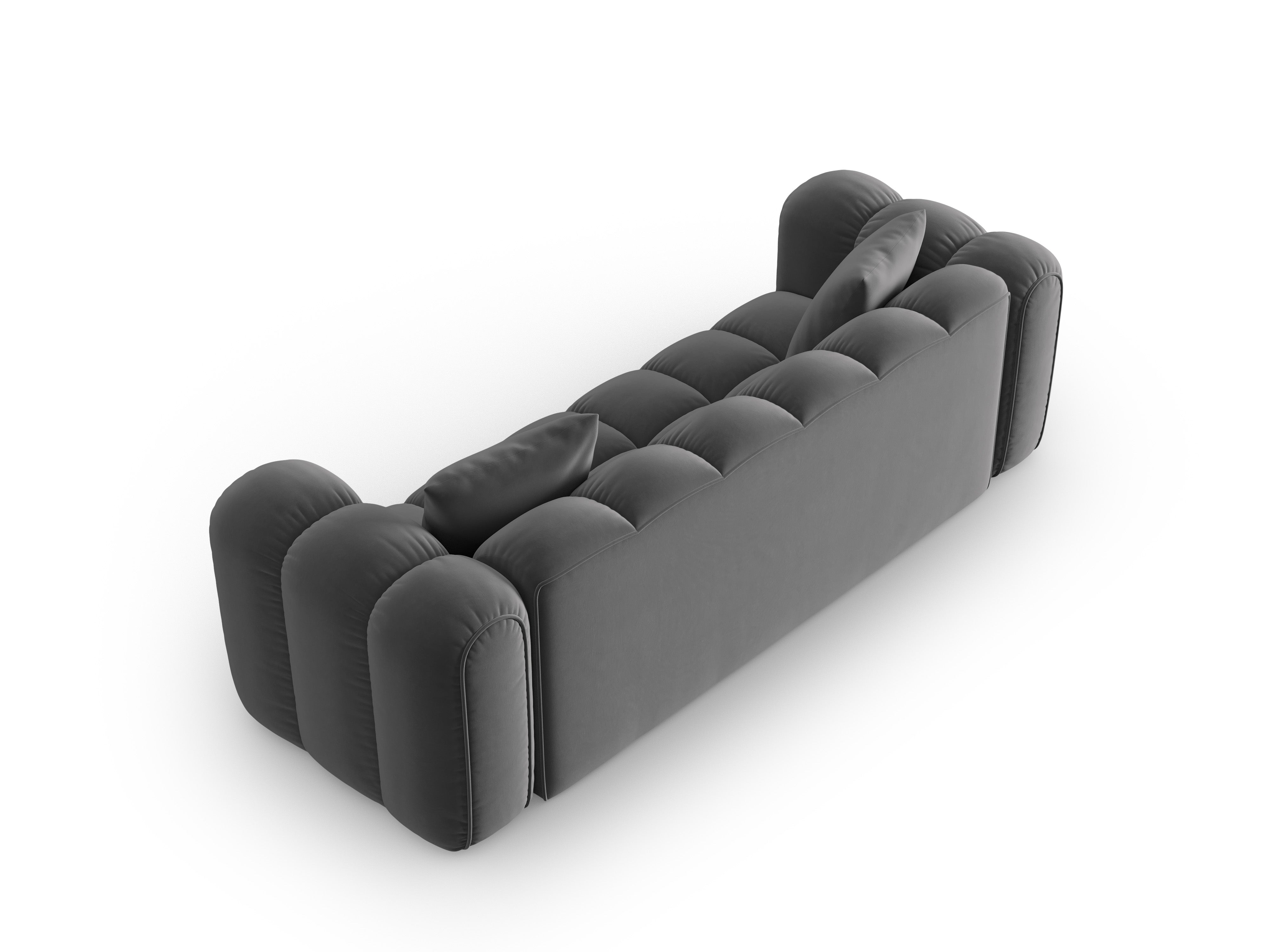Sofa aus Samt für 4 Personen ASTRO grau