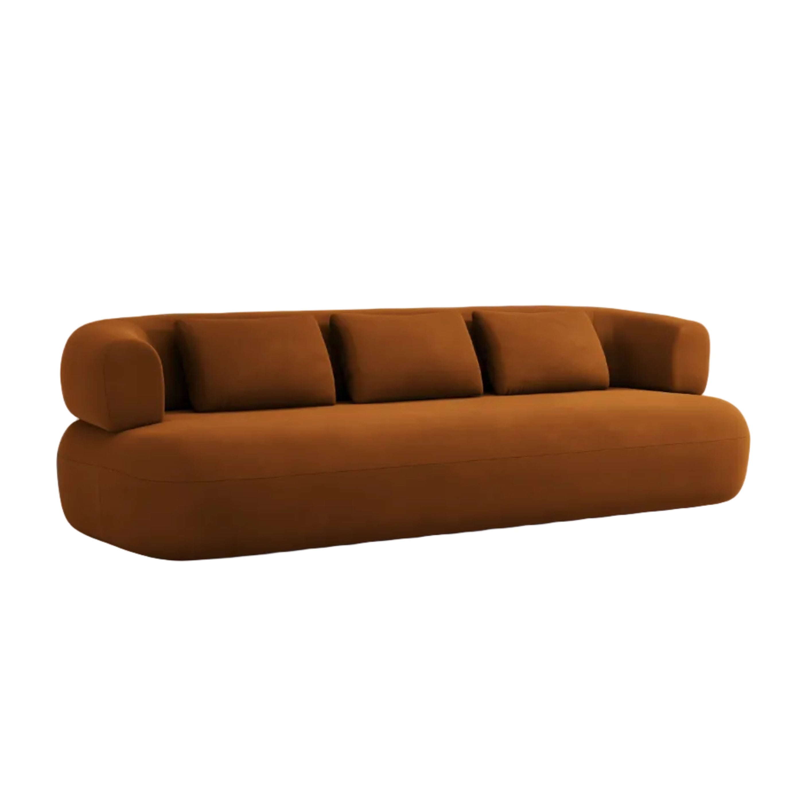 Sofa van 4 personen ALDRIN in baksteenkleurig fluweel