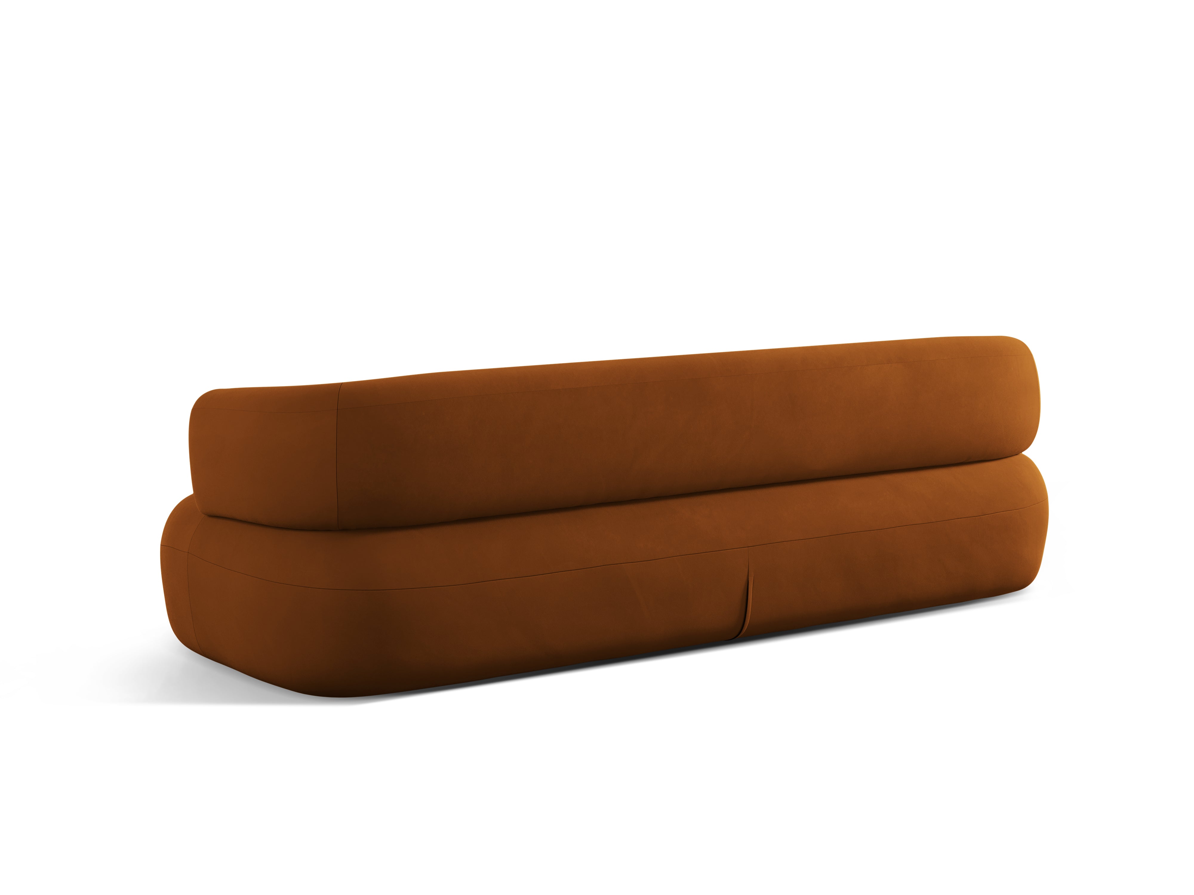 Sofa van 4 personen ALDRIN in baksteenkleurig fluweel