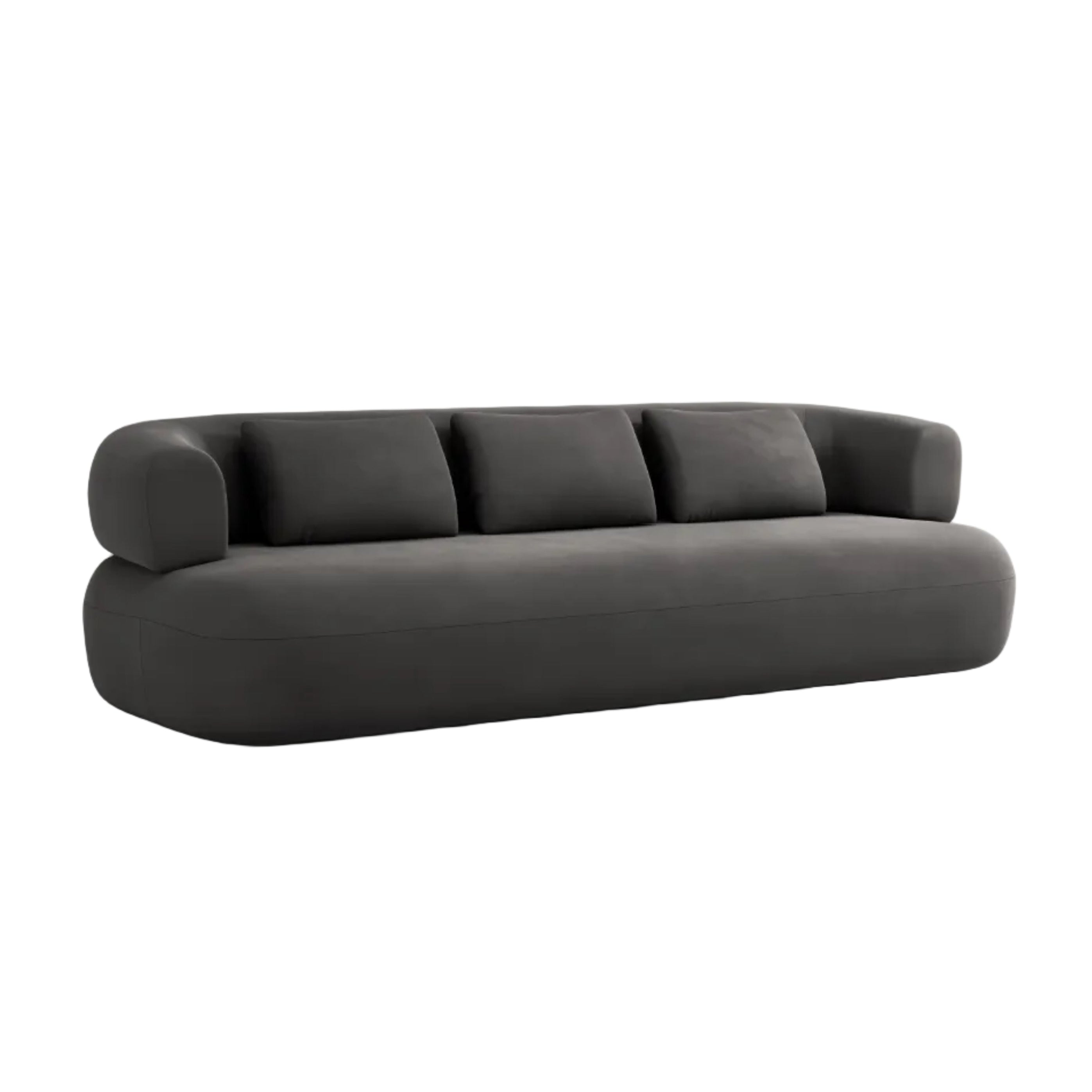 Sofa van fluweel voor 4 personen ALDRIN donkergrijs