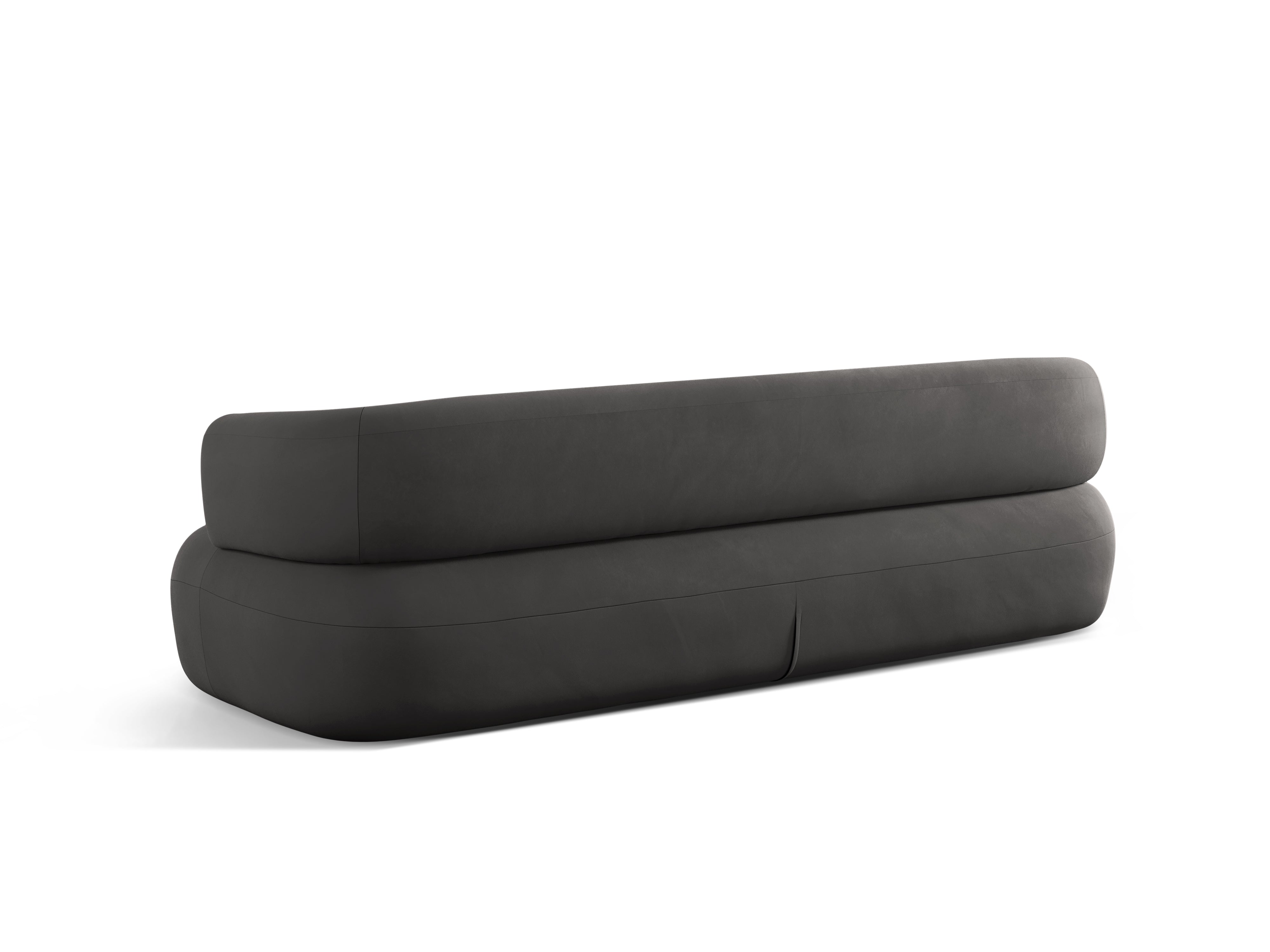 Sofa van fluweel voor 4 personen ALDRIN donkergrijs