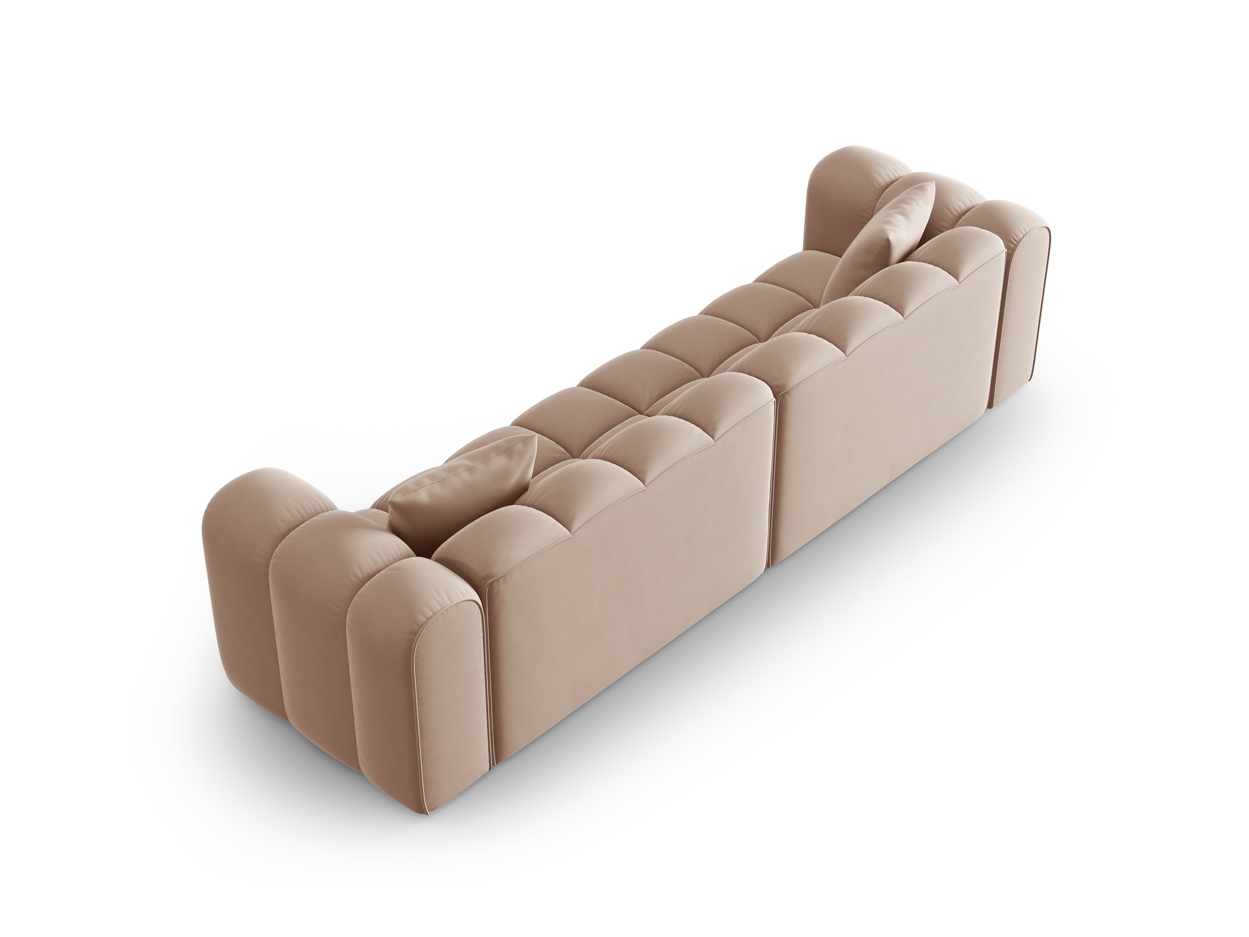 Sofa van fluweel voor 4 personen HALLEY beige