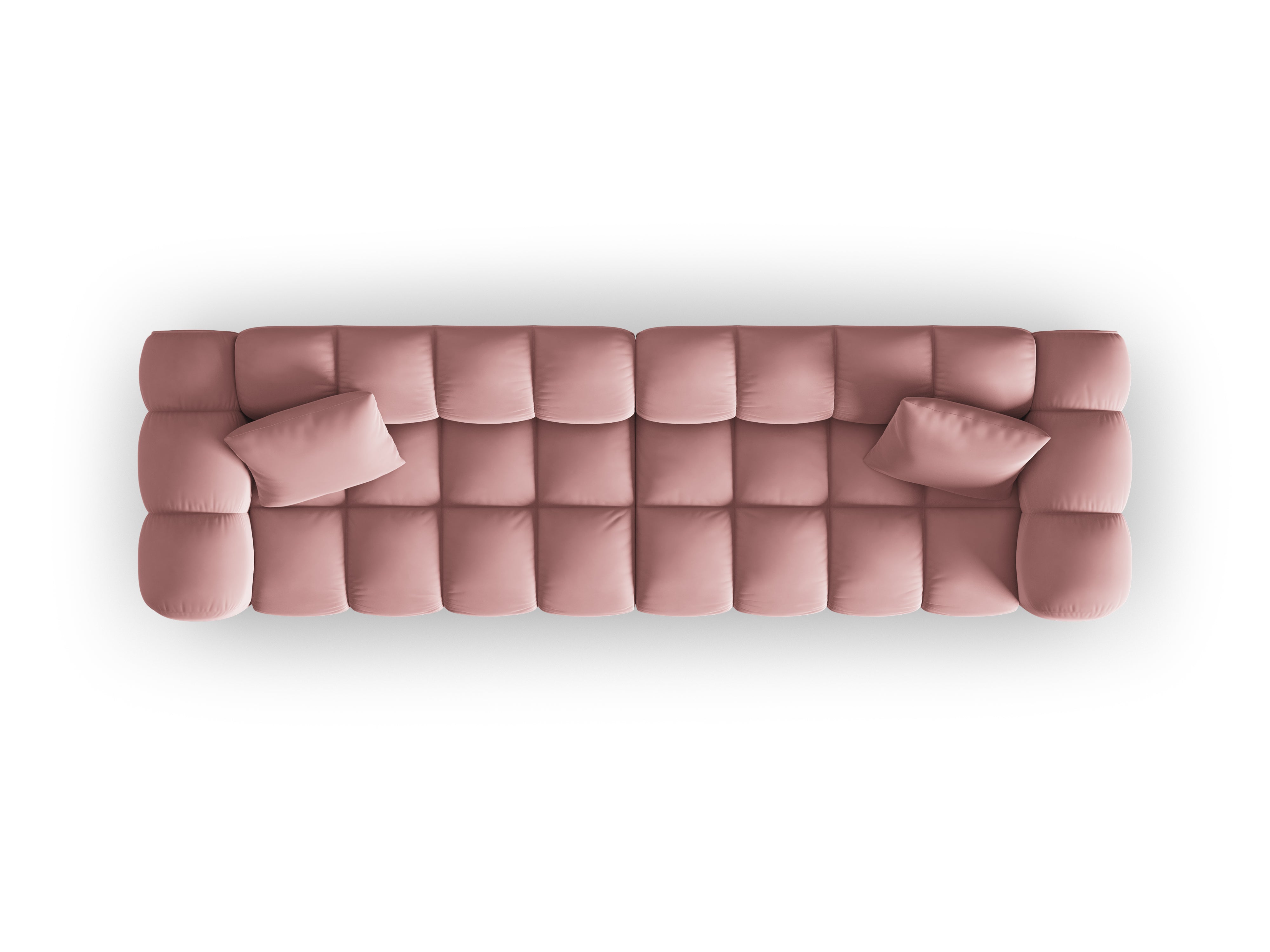 Sofa aksamitna 4-osobowa HALLEY różowy z podłokietnikami