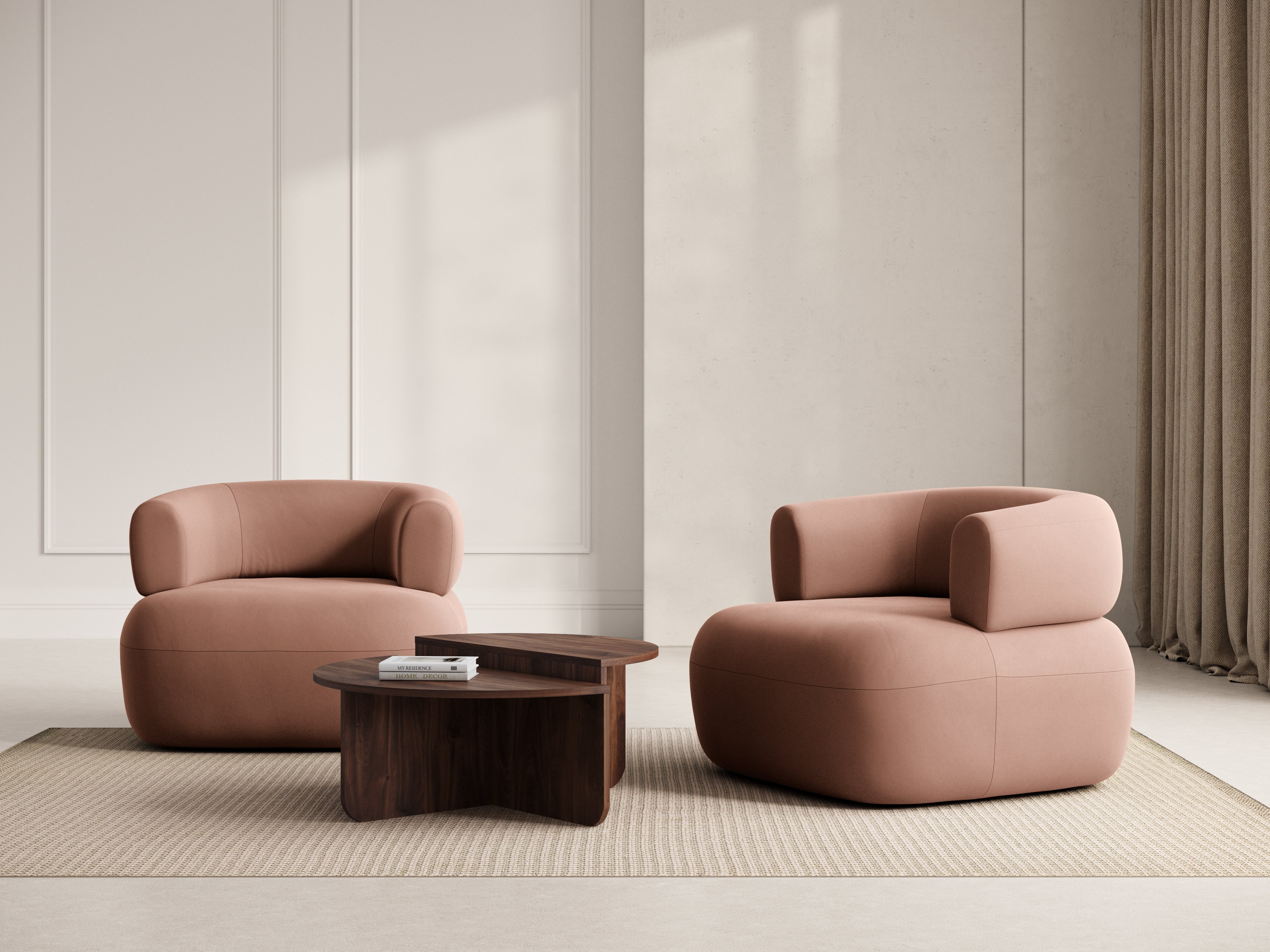 Fluwelen fauteuil ALDRIN roze